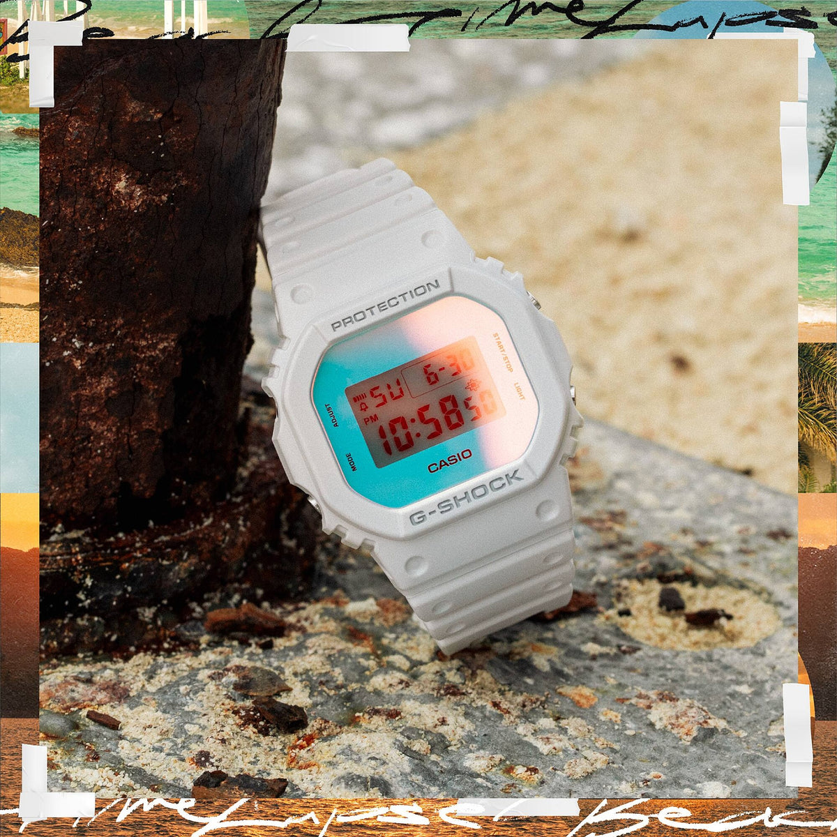 Casio G-Shock DW-5600TL-7 Herrenuhr Weiß Bunt
