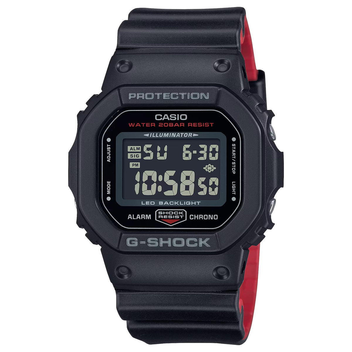 Casio G-Shock DW-5600UHR-1 Herrenuhr Schwarz Rot