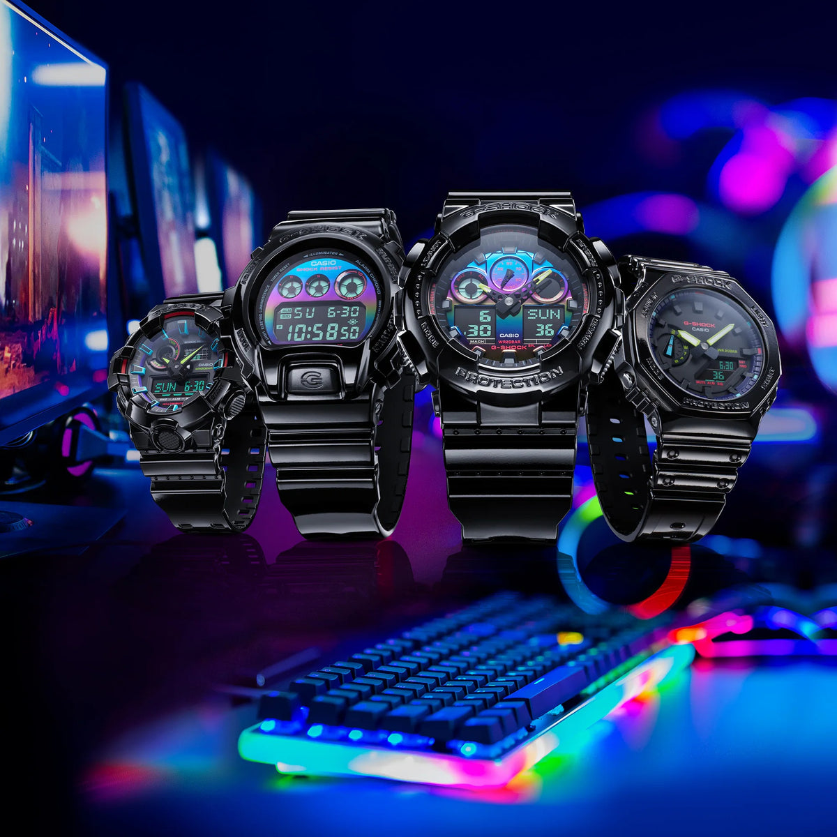 Casio G-Shock DW-6900RGB-1 Herrenuhr Schwarz Multicolor