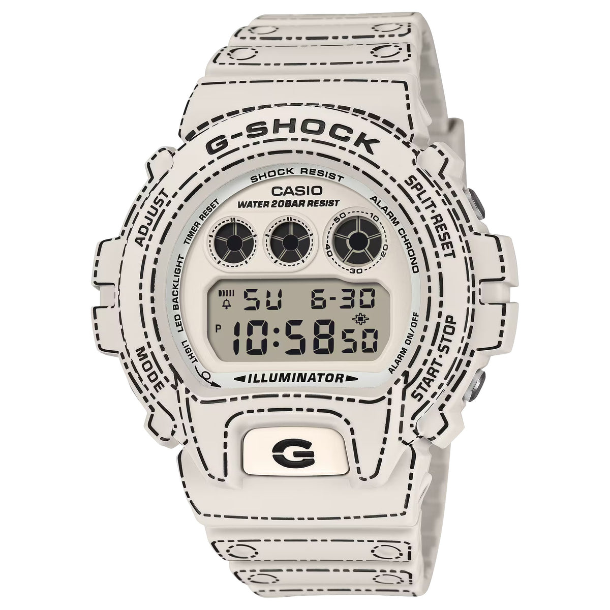 Casio G-Shock DW-6900RGM-5 Herrenuhr Origami Weiß