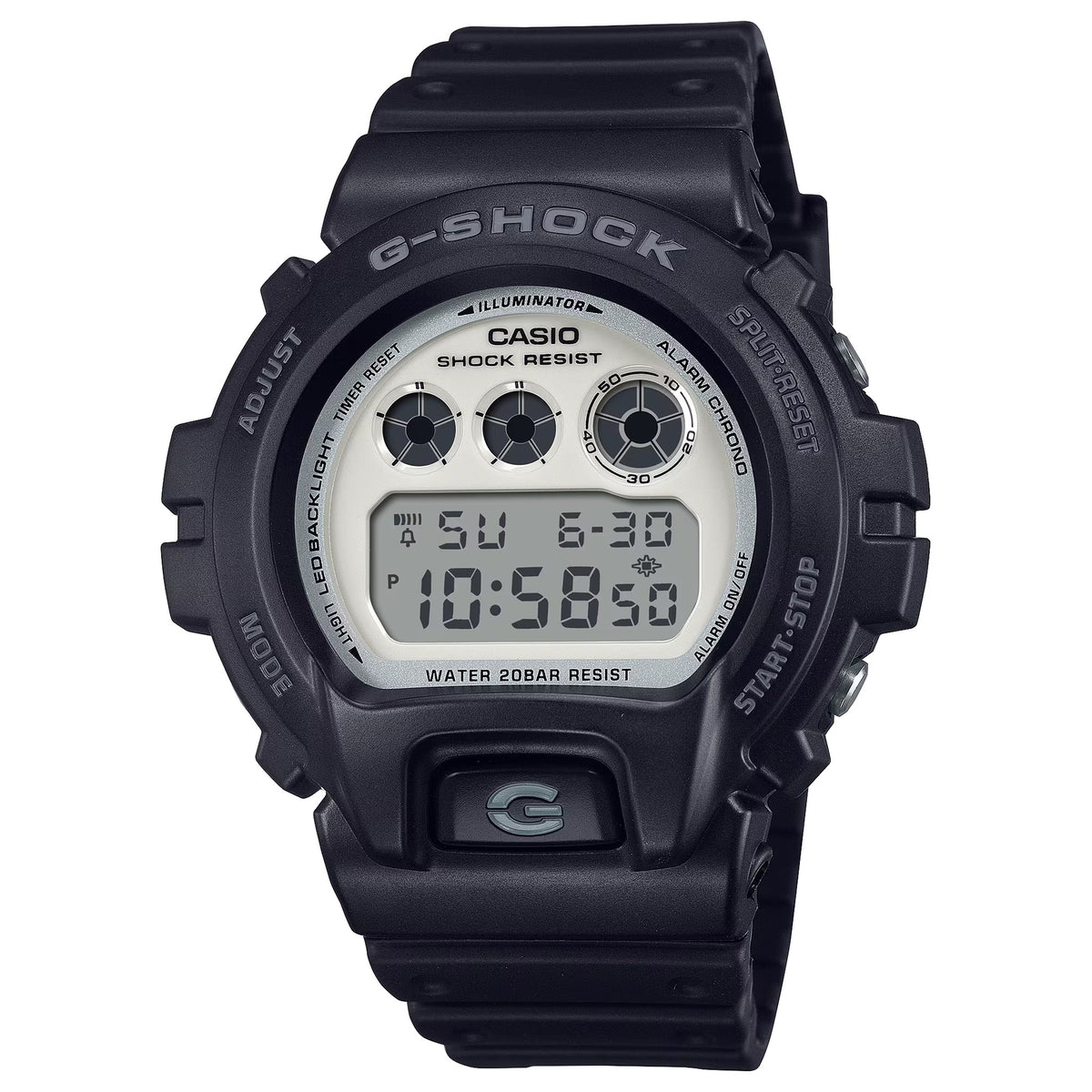 Casio G-Shock DW-6900WD-1 Herrenuhr Schwarz Weiß