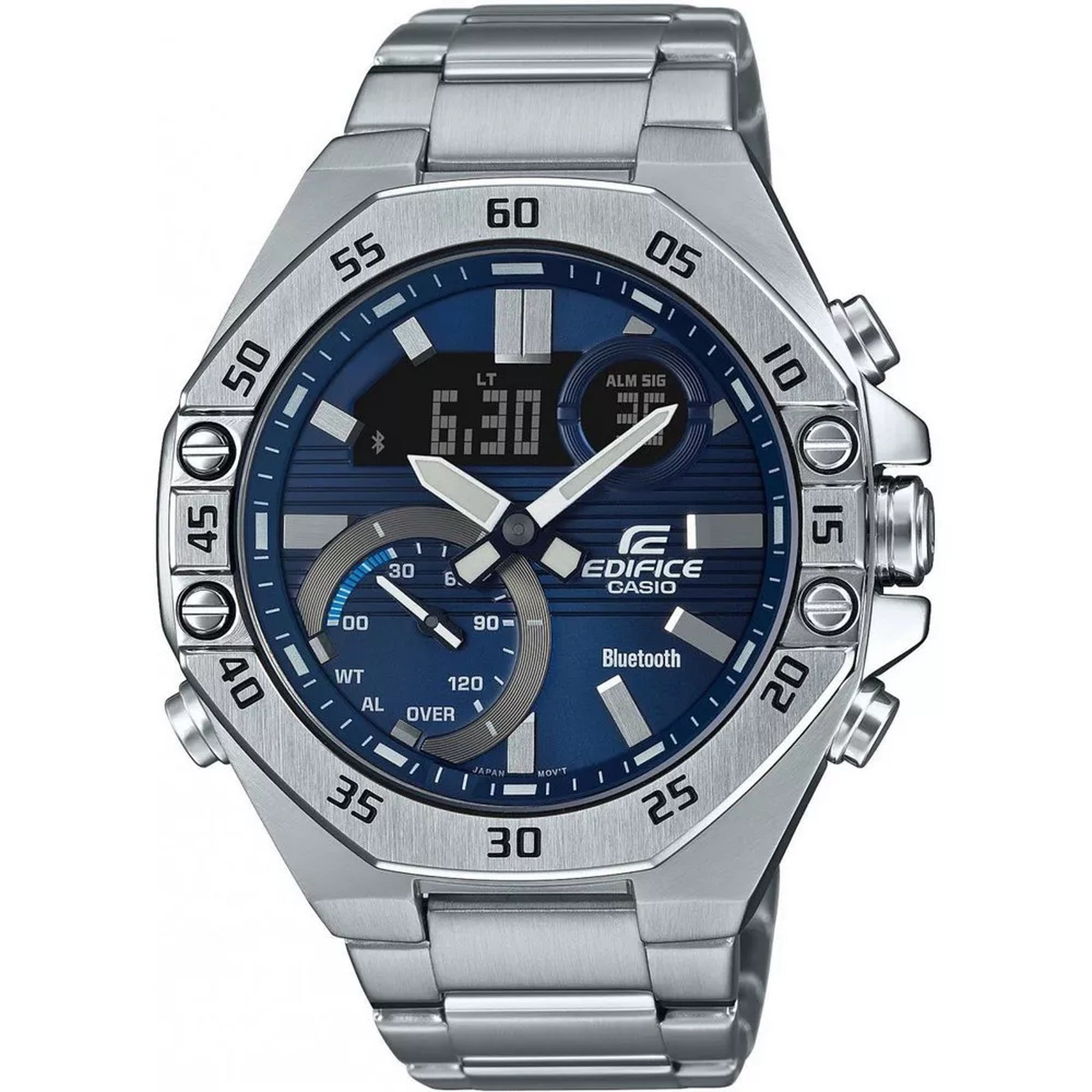 Casio Edifice ECB-10D-2A Herrenuhr Silber Blau