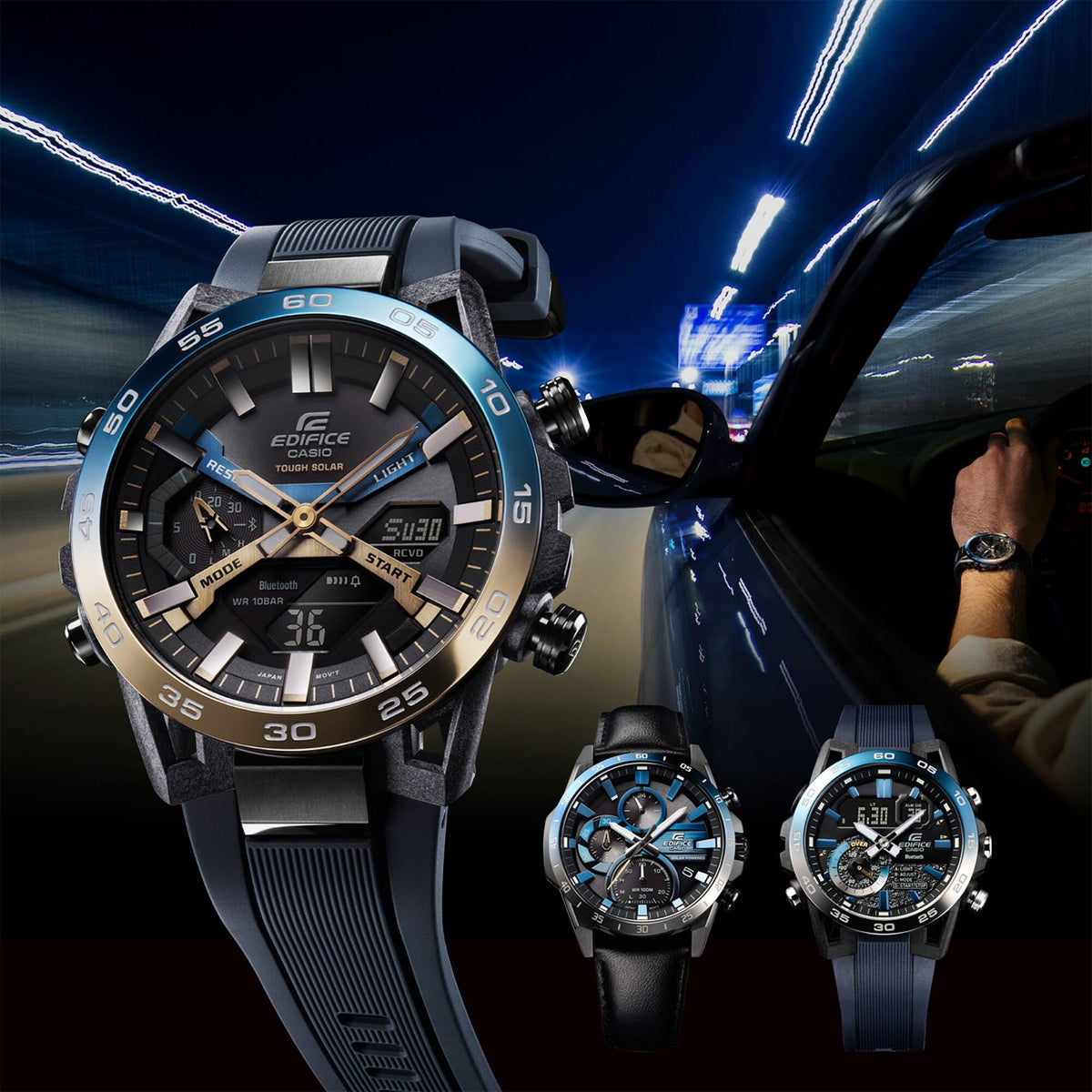 Casio Edifice ECB-2000NP-1A Herrenuhr Schwarz Blau