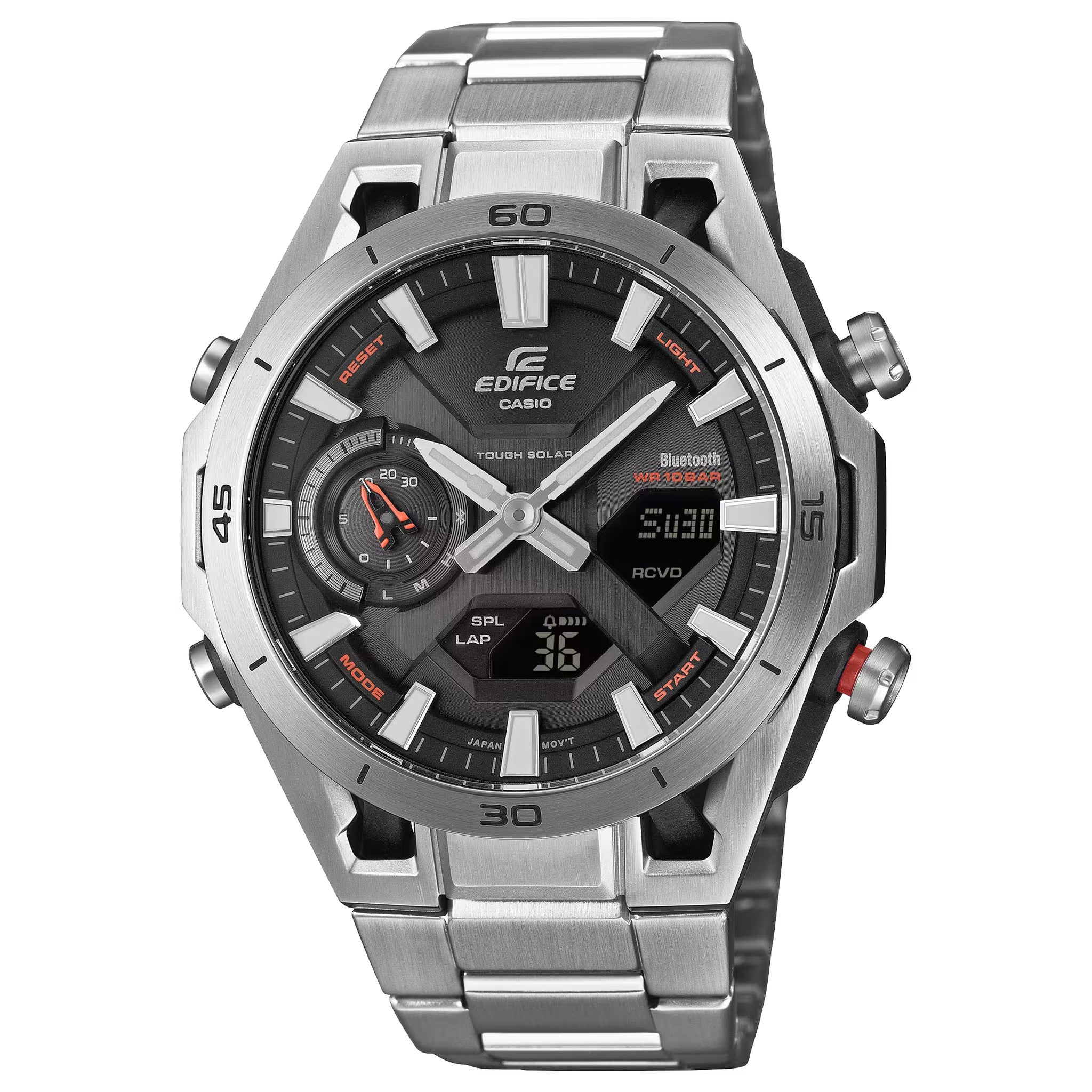 Casio Edifice ECB-2300D-1A Herrenuhr Silber Grau