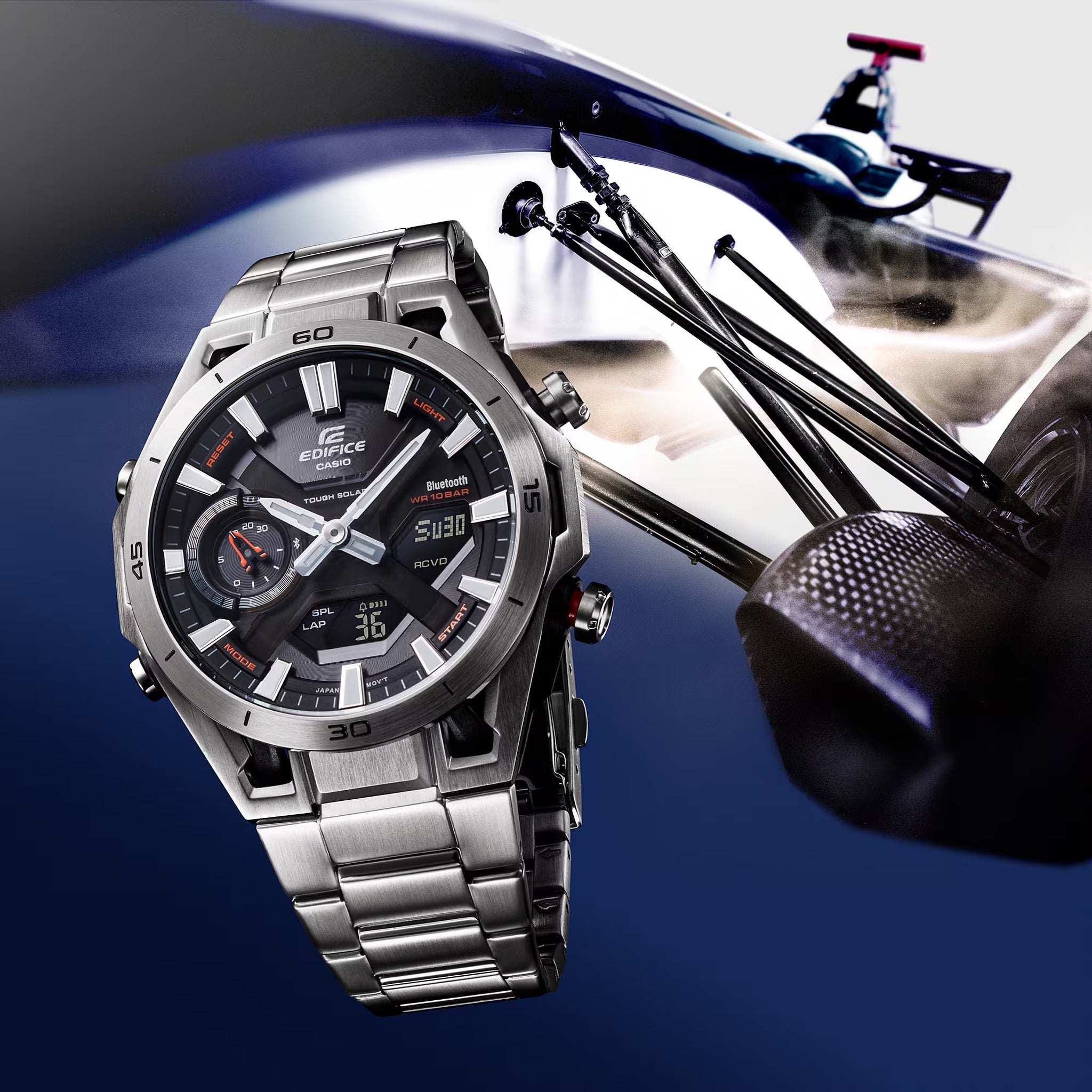 Casio Edifice ECB-2300D-1A Herrenuhr Silber Grau