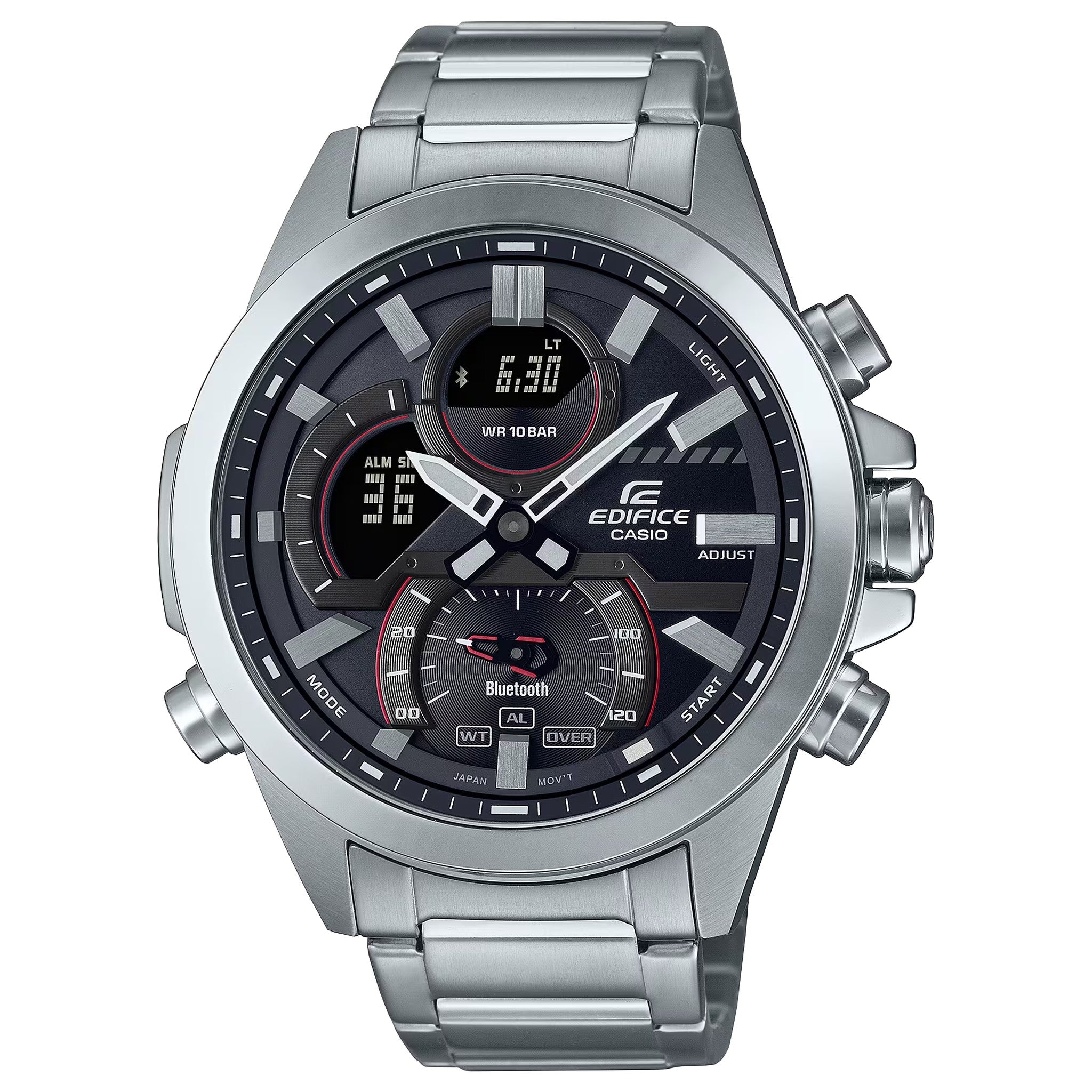 Casio Edifice ECB-30D-1A Herrenuhr Silber Schwarz