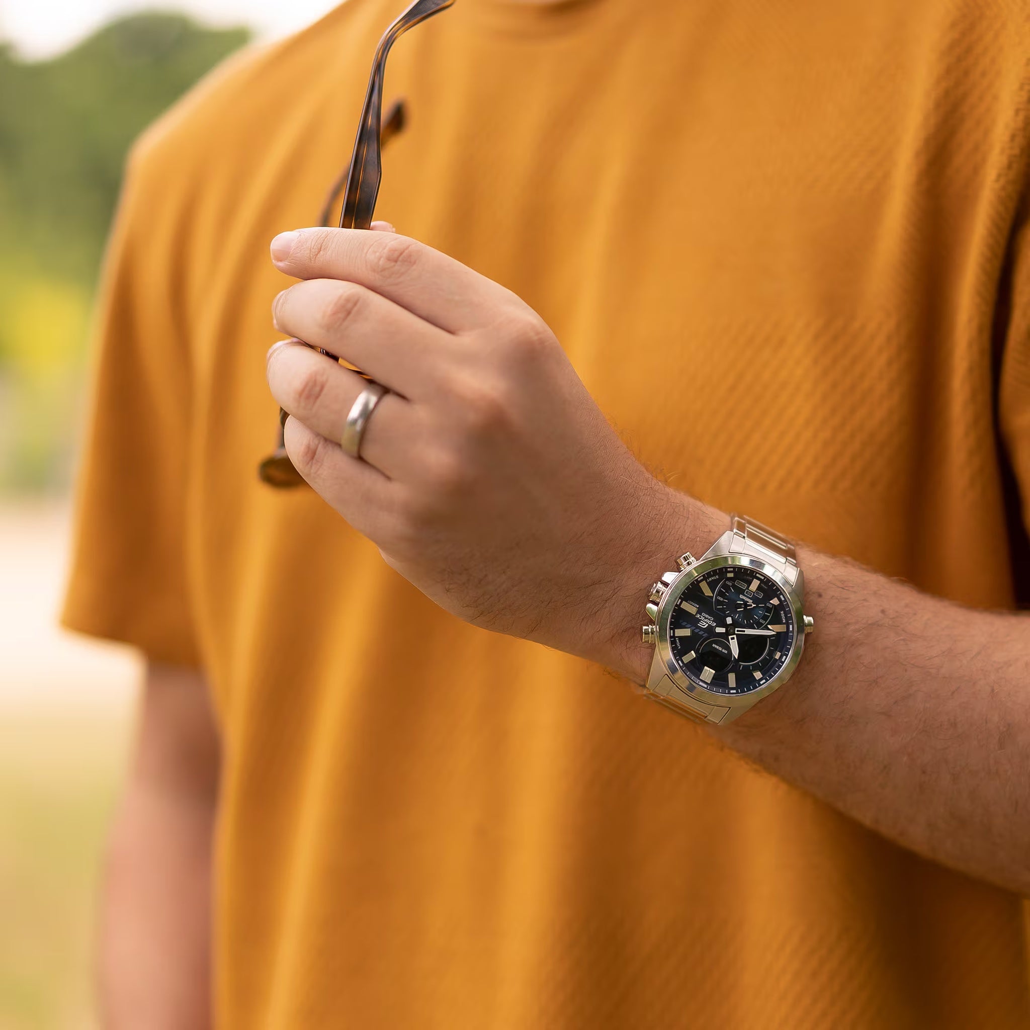 Montre Casio Edifice ECB-30D-2A Homme Argenté Bleu