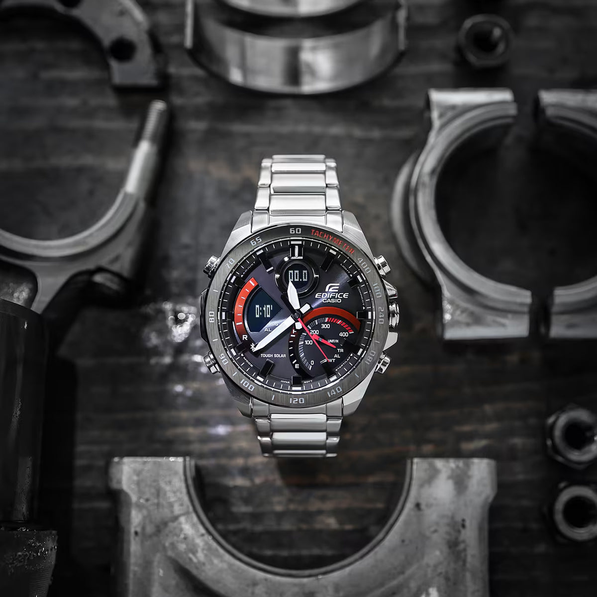 Montre Casio Edifice ECB-900DB-1A Homme Argenté Noir Rouge