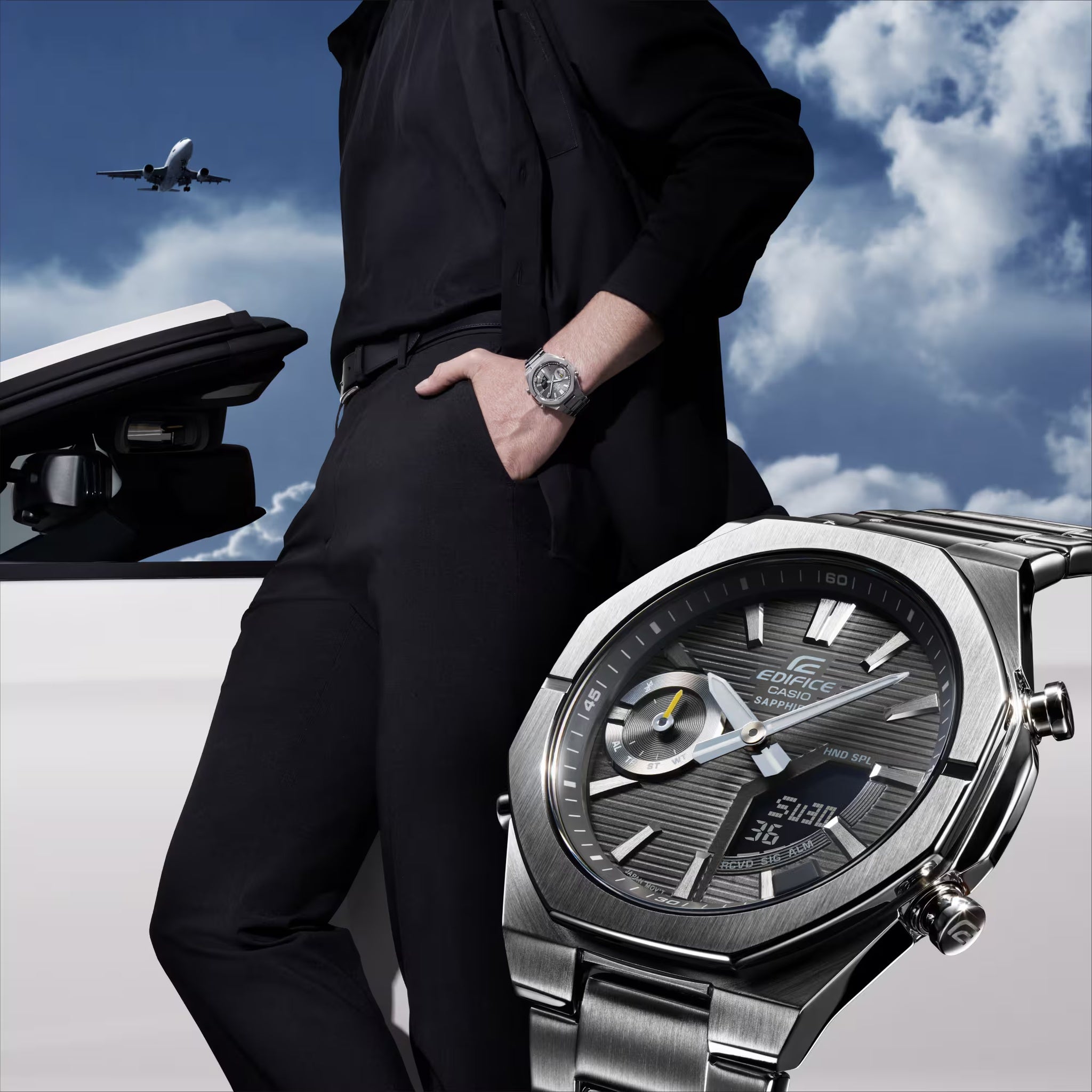 Montre Casio Edifice ECB-S10D-8A Homme Argenté Gris