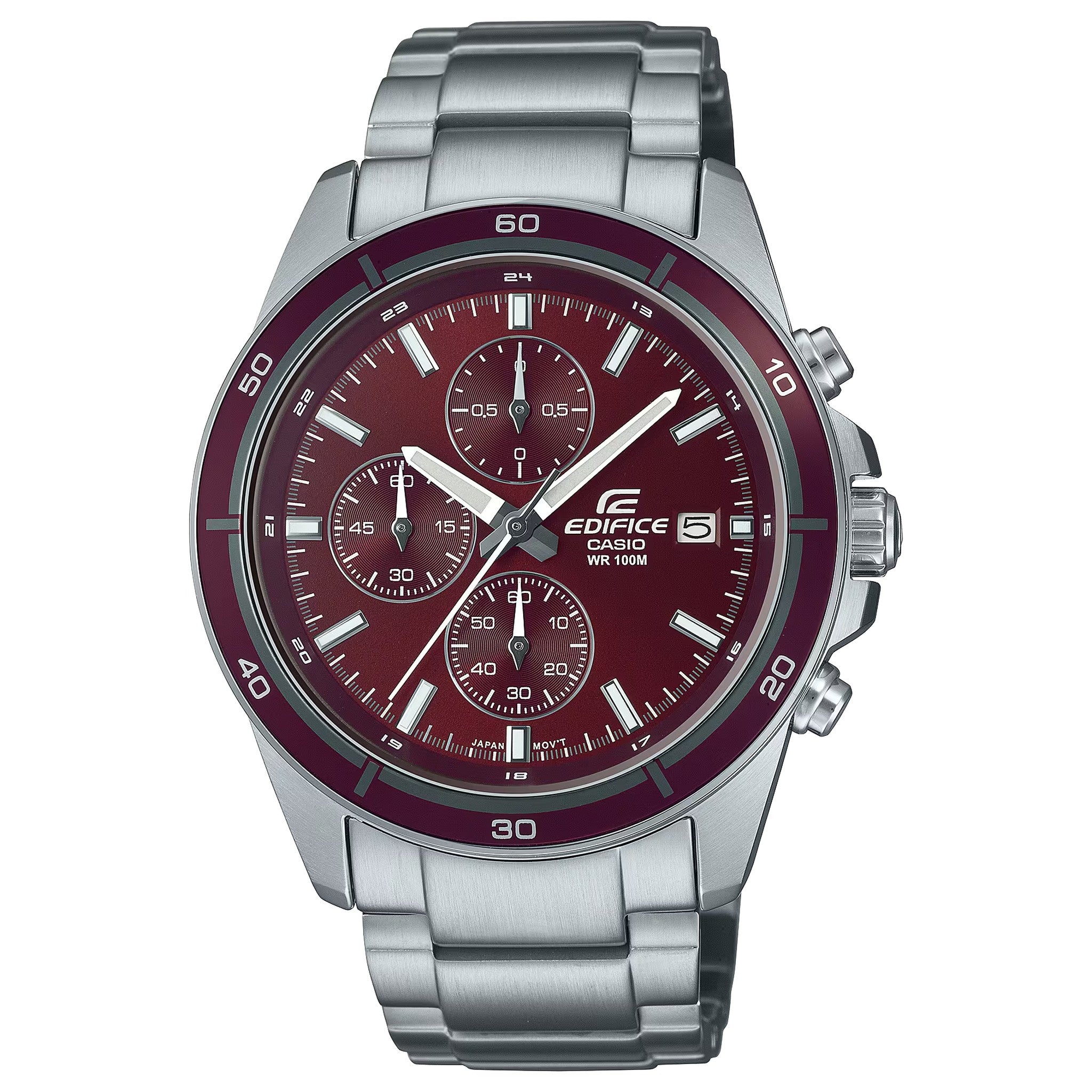Montre Casio Edifice EFR-526D-5C Homme Argenté Rouge