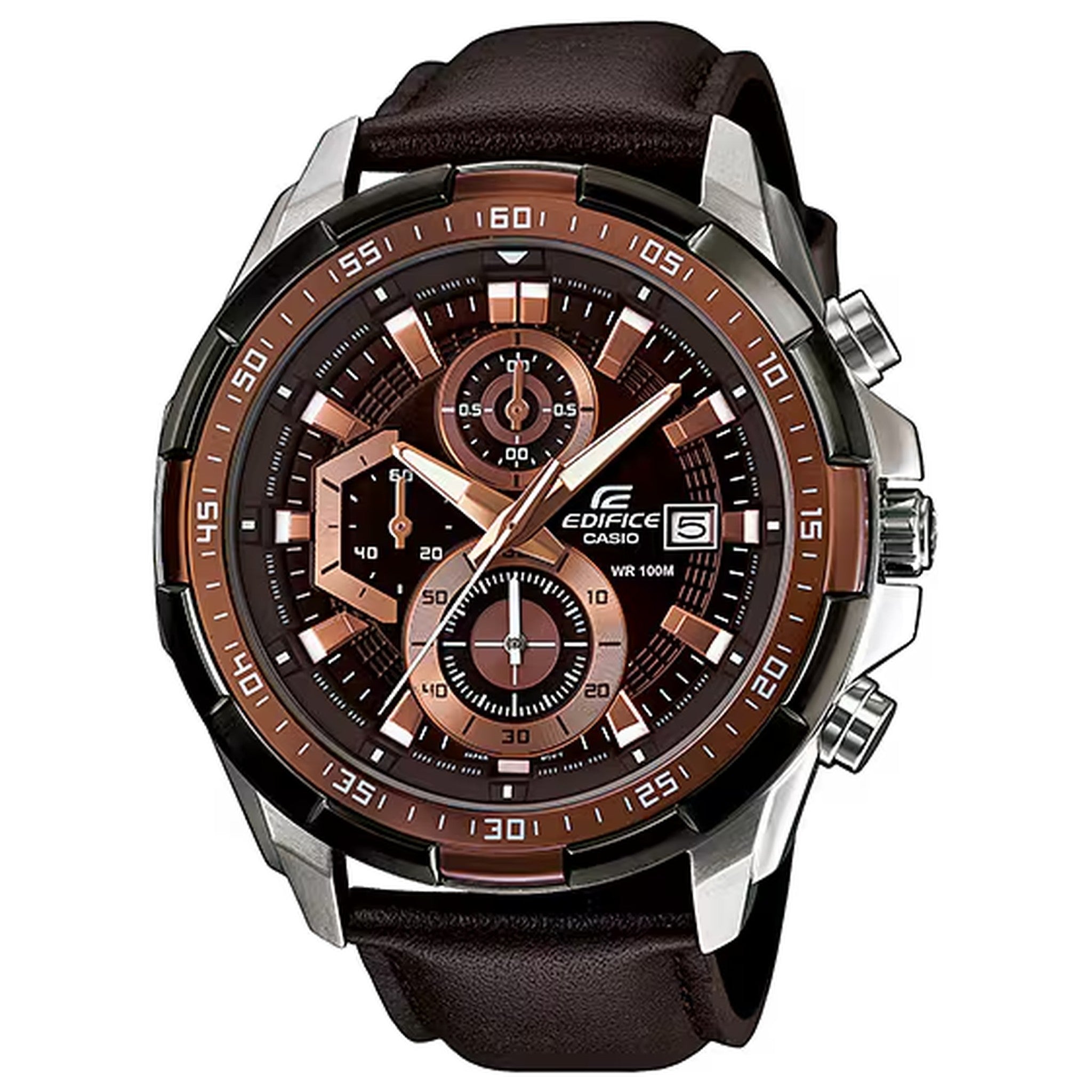 Casio Edifice EFR-539L-5A Herrenuhr Silber Braun