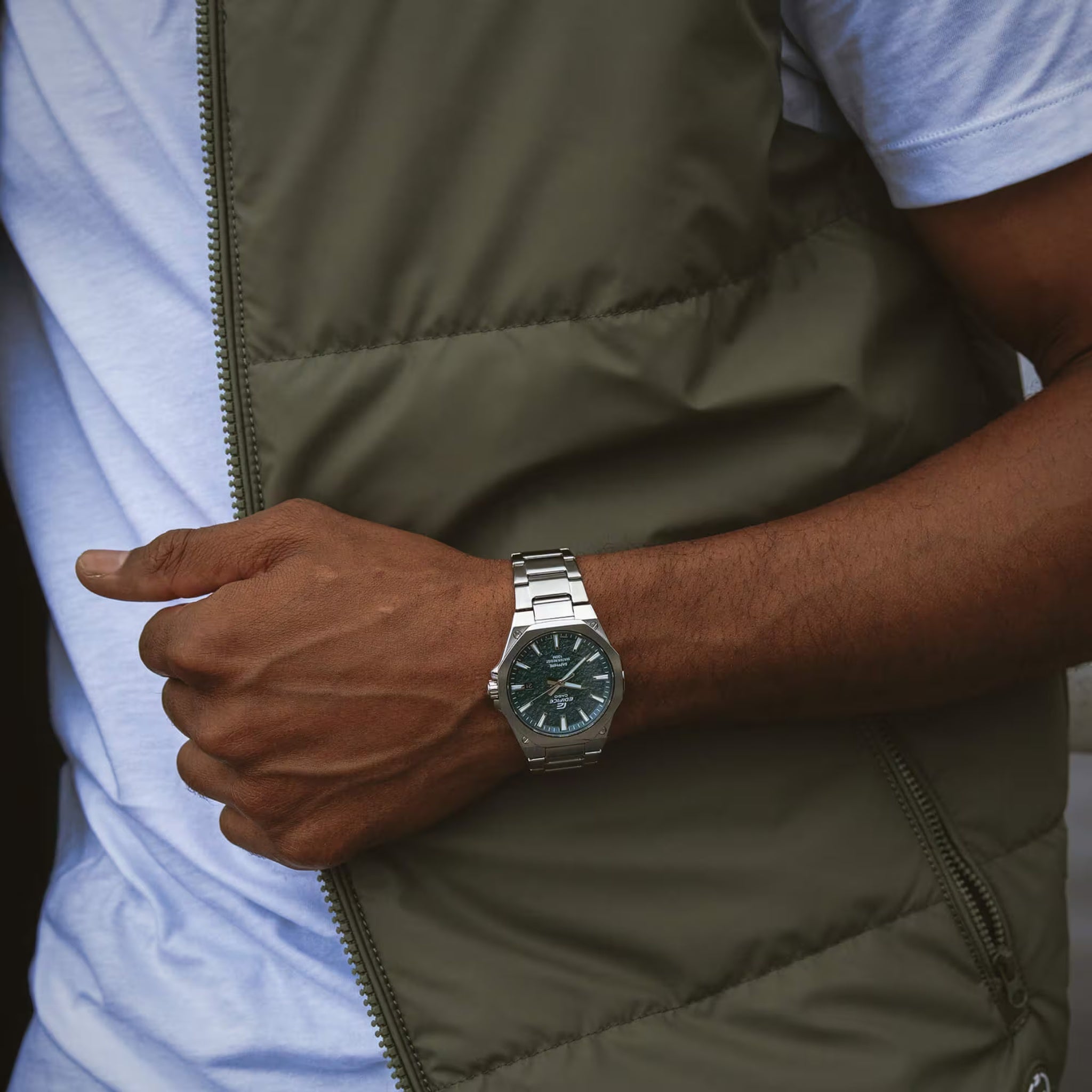 Montre Casio Edifice EFR-S108DE-3A Homme Argenté Vert