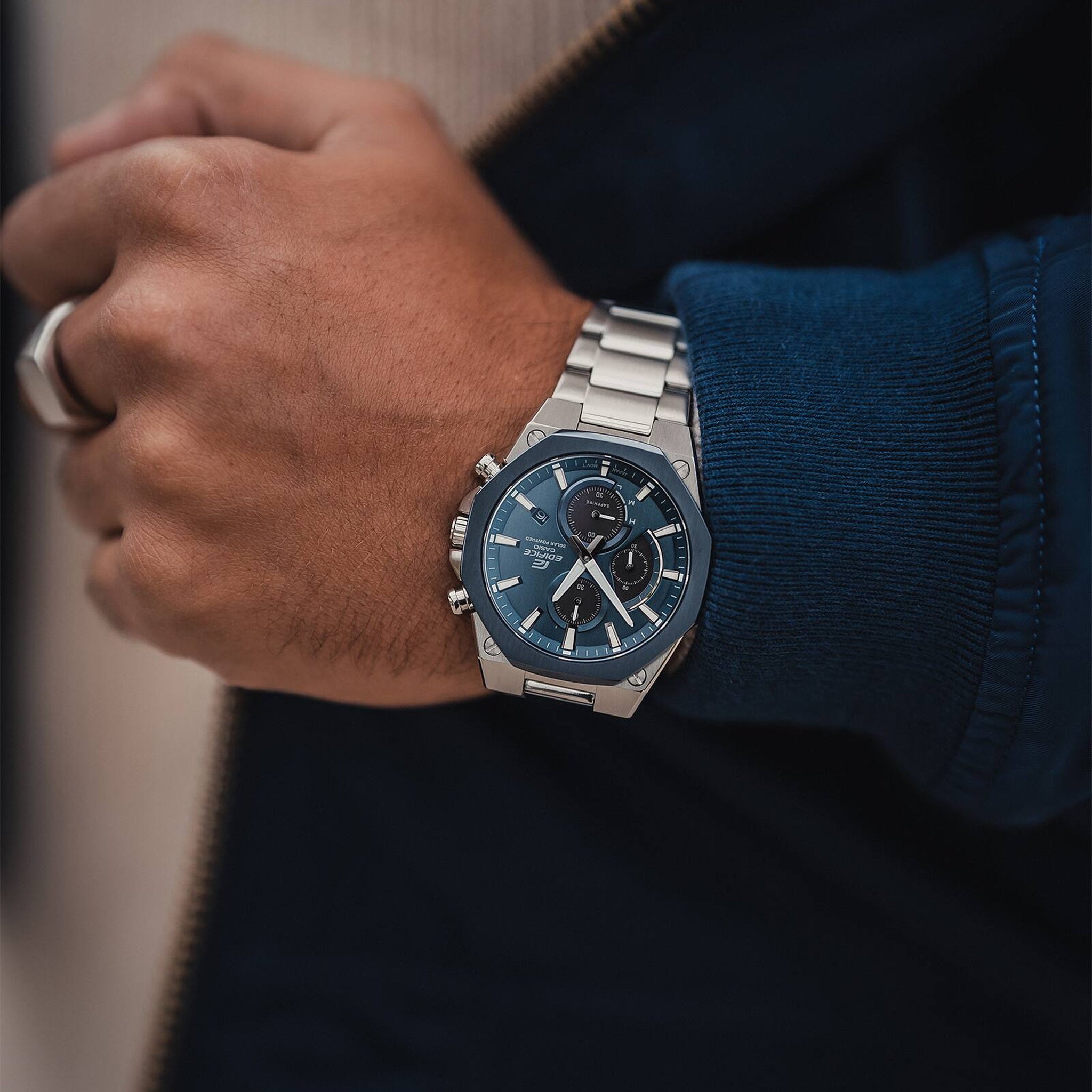 Montre Casio Edifice EFS-S570DB-2A Homme Argenté Bleu