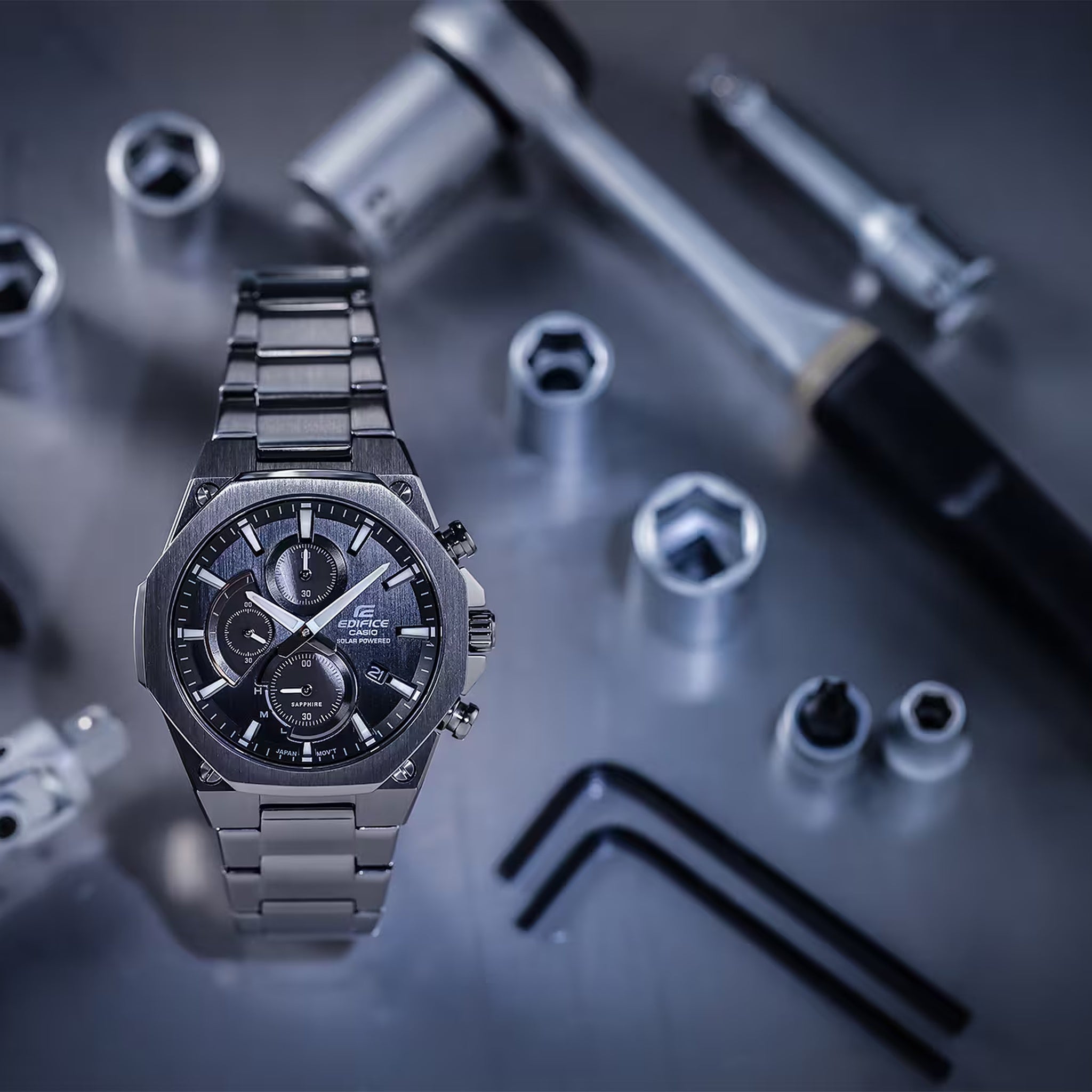 Casio Edifice EFS-S570DC-1A Herrenuhr Schwarz Silber
