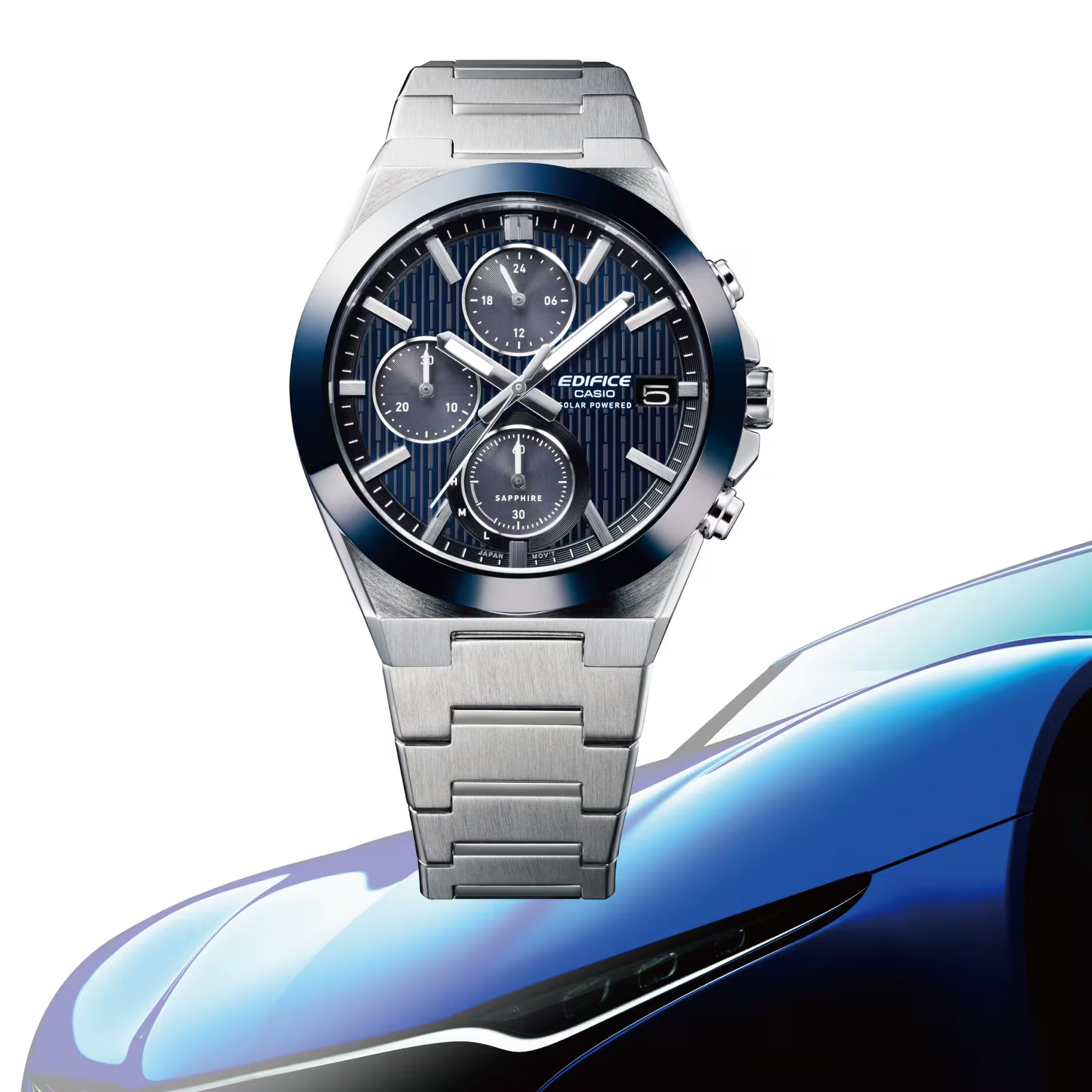 Casio Edifice EFS-S650D-2A Herrenuhr Silber Blau
