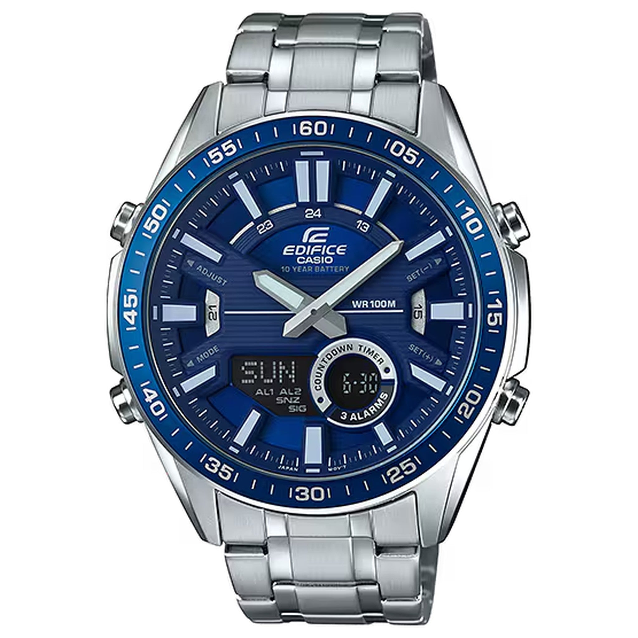 Casio Edifice EFV-C100D-2A Herrenuhr Silber Blau
