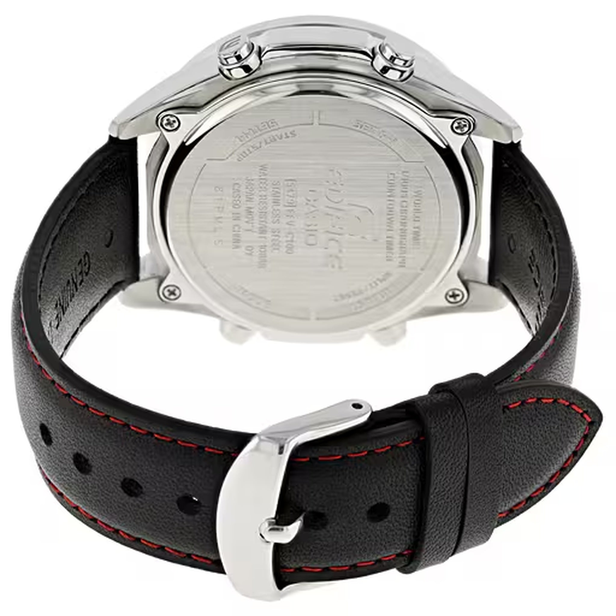 Montre Casio Edifice EFV-C100L-1A Homme Noir Rouge Cuir