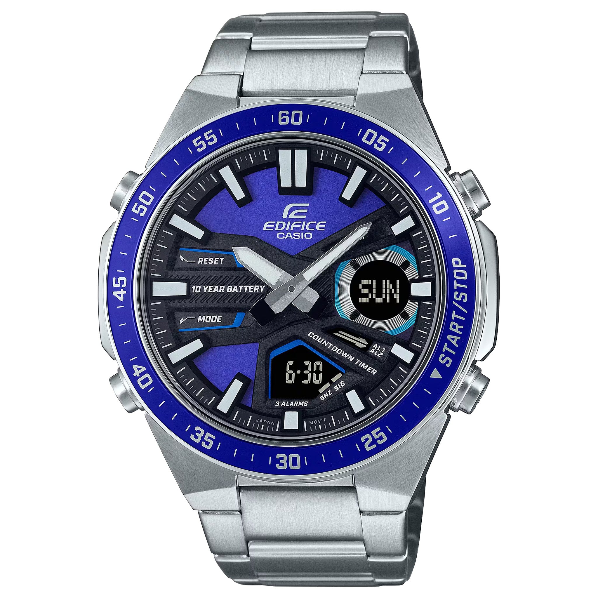 Casio Edifice EFV-C110D-2A Herrenuhr Silber Blau