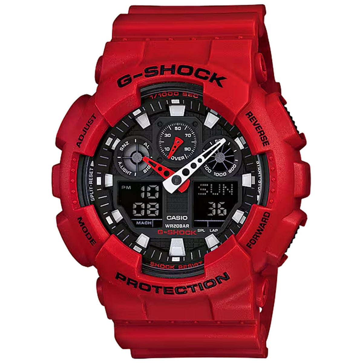 Casio G-Shock GA-100B-4A Herrenuhr Rot Schwarz