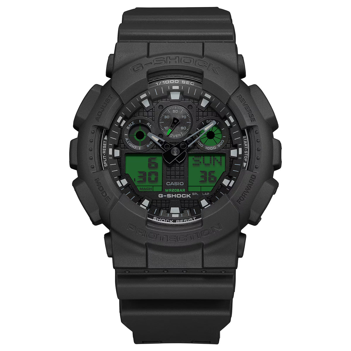 Casio G-Shock GA-100BEG-1A Herrenuhr Schwarz Grün