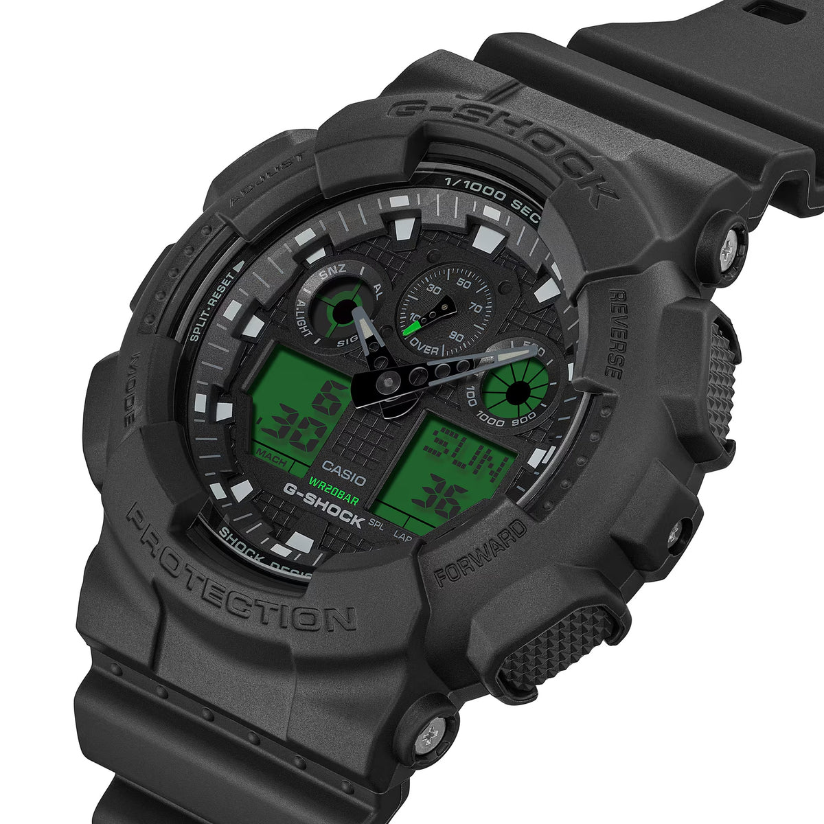 Casio G-Shock GA-100BEG-1A Herrenuhr Schwarz Grün