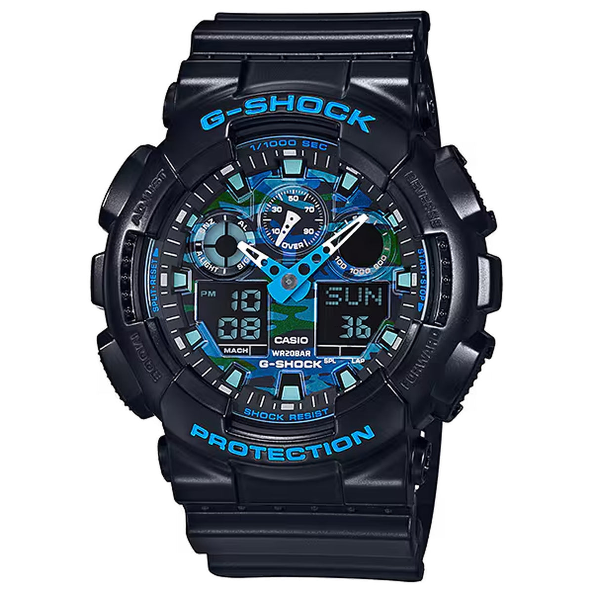 Casio G-Shock GA-100CB-1A Herrenuhr Schwarz Blau