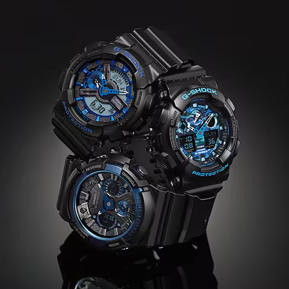 Casio G-Shock GA-100CB-1A Herrenuhr Schwarz Blau