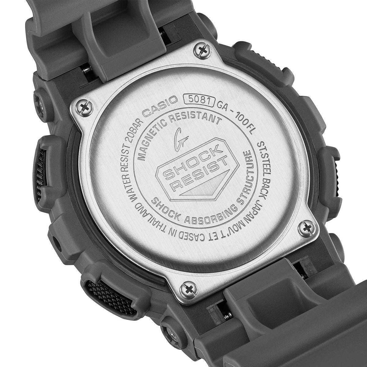 Montre Casio G-Shock GA-100FL-8A Homme Gris Orange