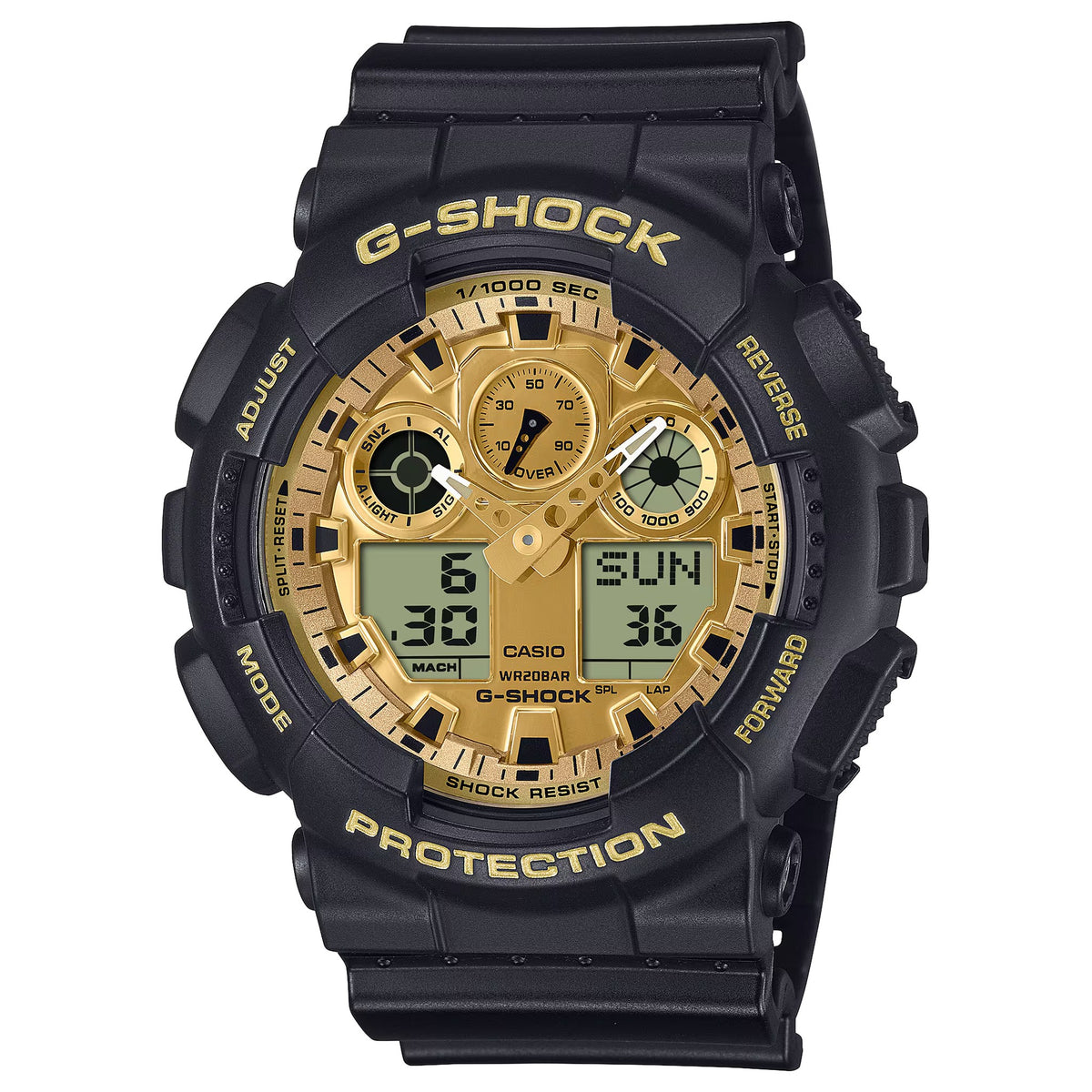 Casio G-Shock GA-100GGB-1A9 Herrenuhr Schwarz Gold
