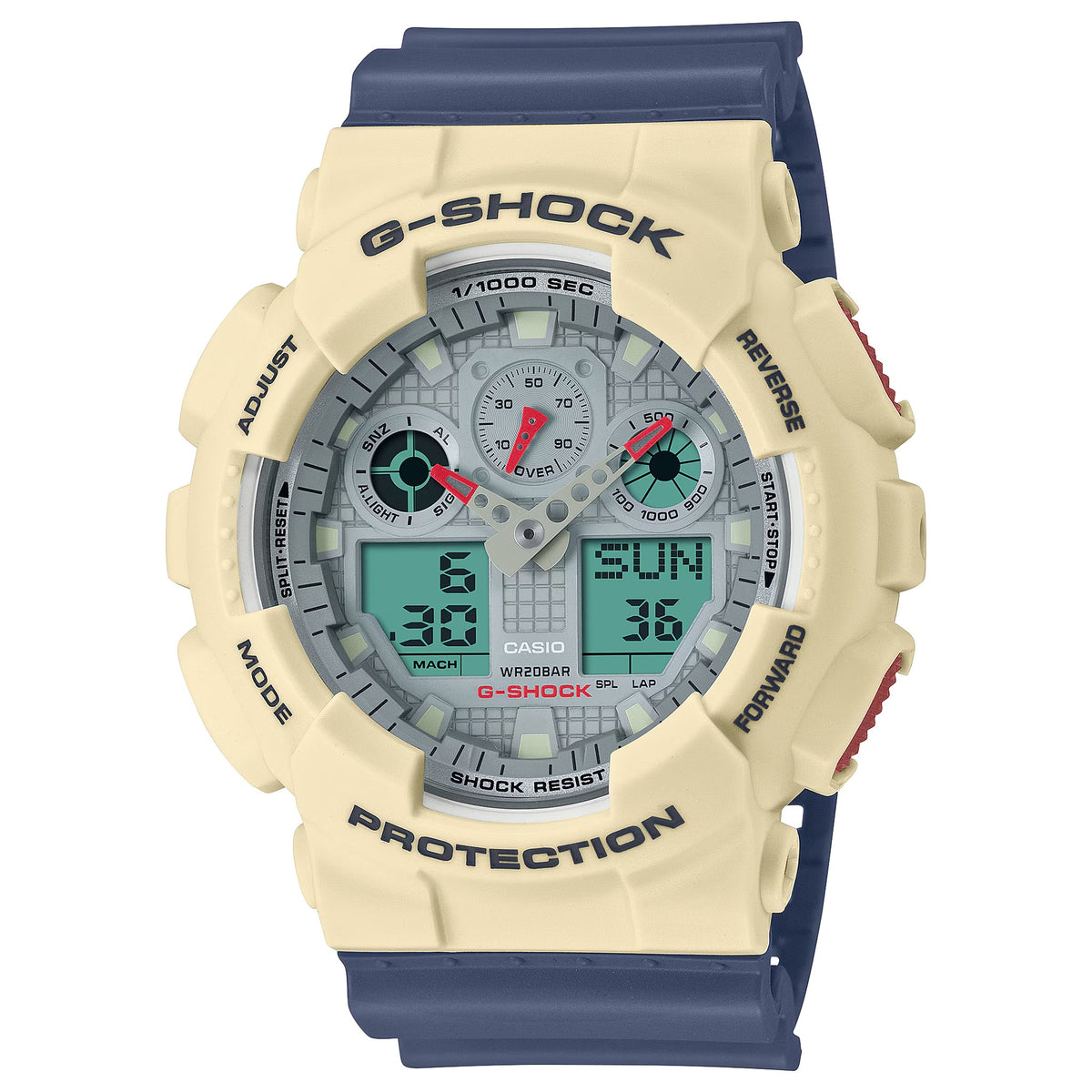 Casio G-Shock GA-100PC-7A2 Herrenuhr Blau Beige