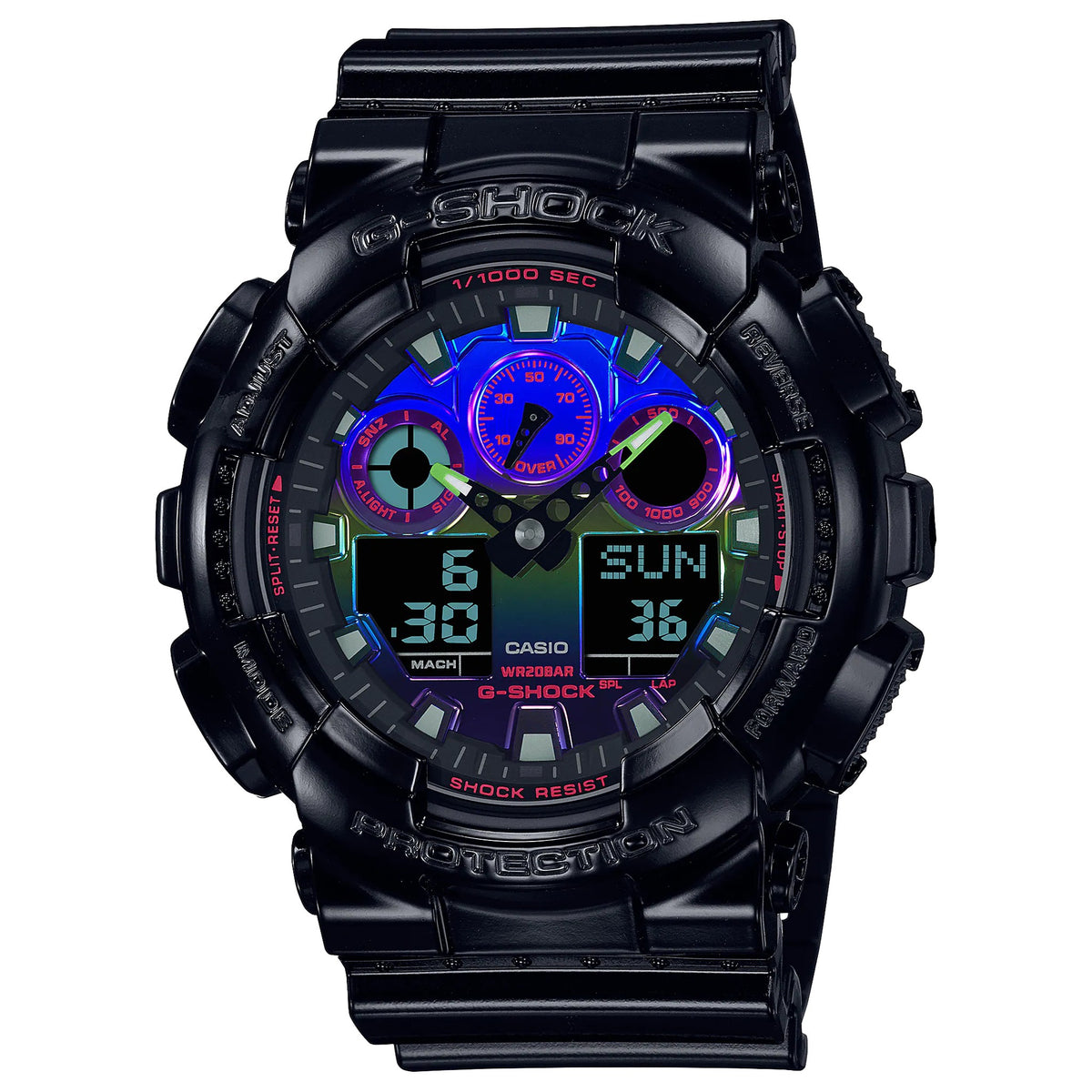 Casio G-Shock GA-100RGB-1A Herrenuhr Schwarz