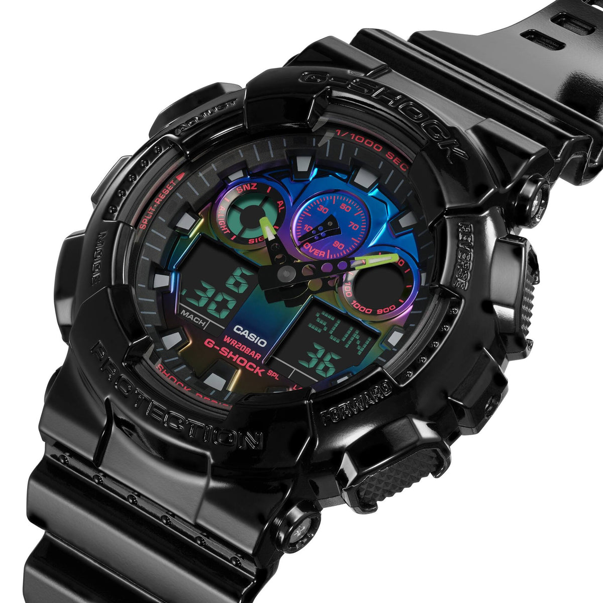 Casio G-Shock GA-100RGB-1A Herrenuhr Schwarz