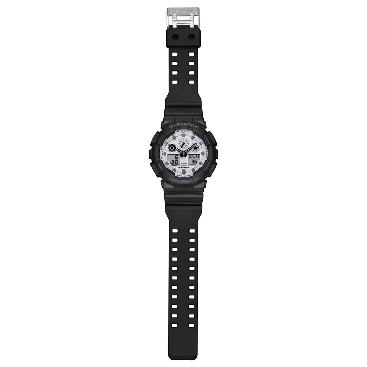 Casio G-Shock GA-100WD-1A Herrenuhr Schwarz Weiß