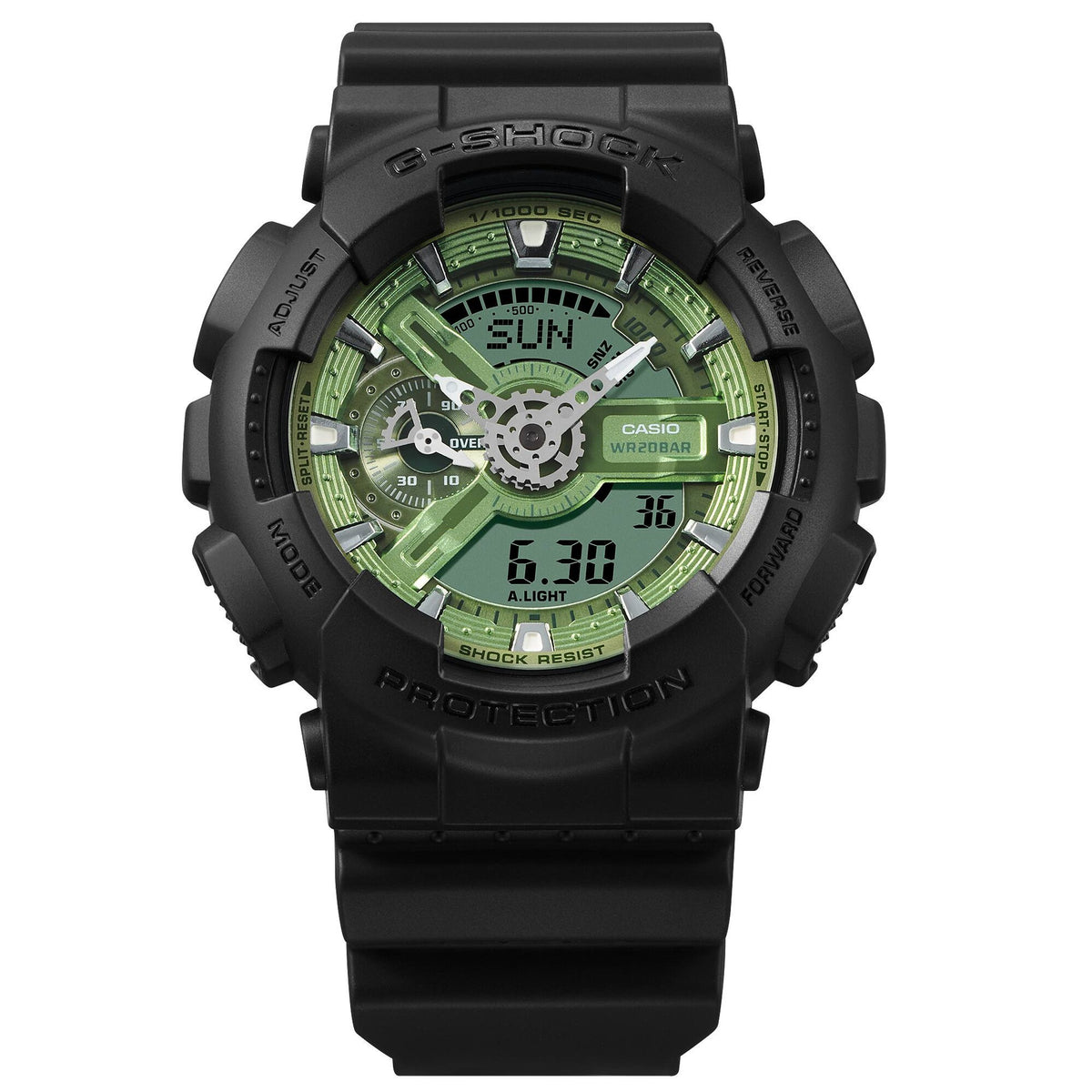 Casio G-Shock GA-110CD-1A3 Herrenuhr Schwarz Grün