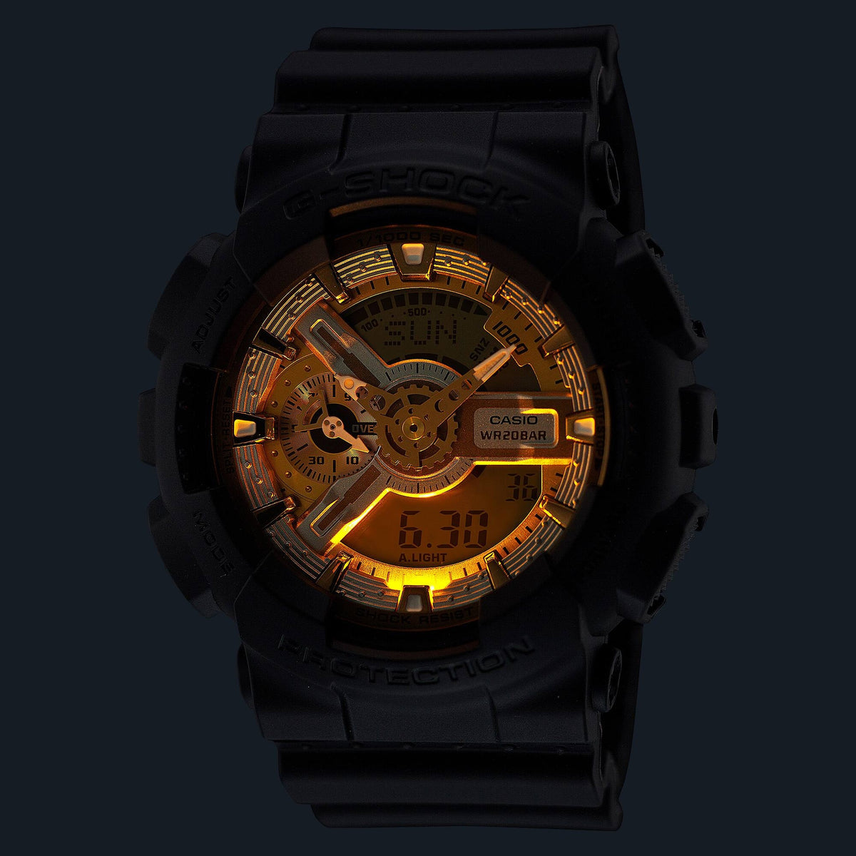 Casio G-Shock GA-110CD-1A9 Herrenuhr Schwarz Gold