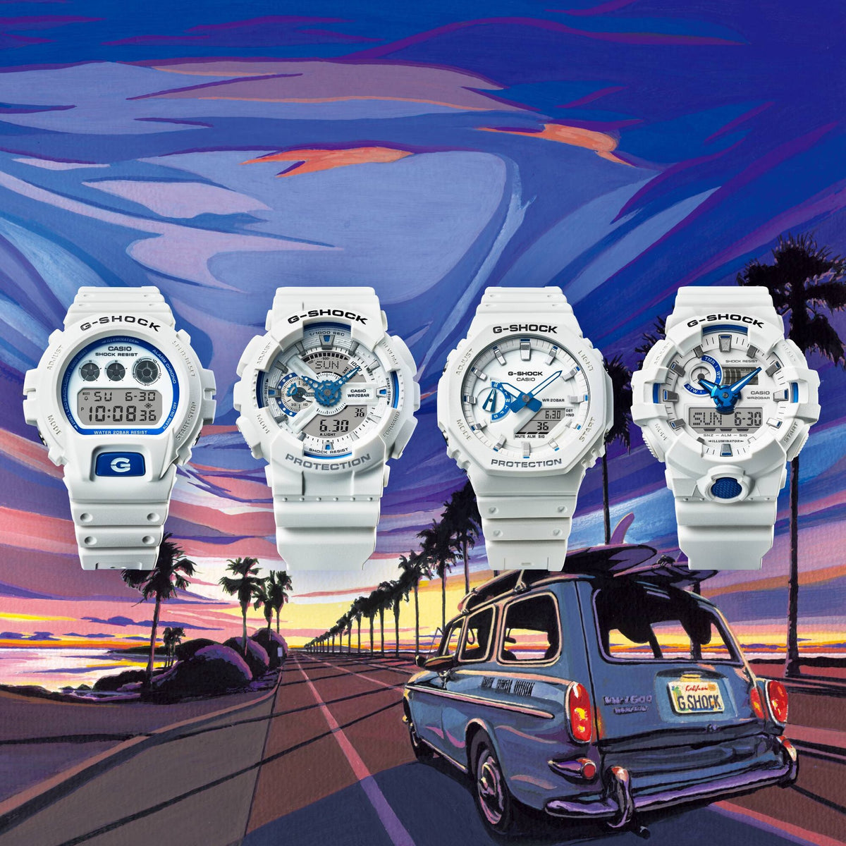 Casio G-Shock GA-110HDS-7A Herrenuhr Weiß Blau