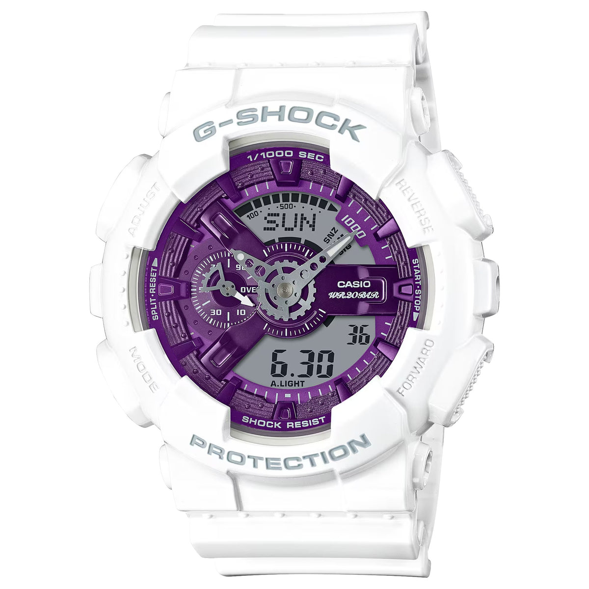 Casio G-Shock GA-110WS-7A Herrenuhr Weiß Violett