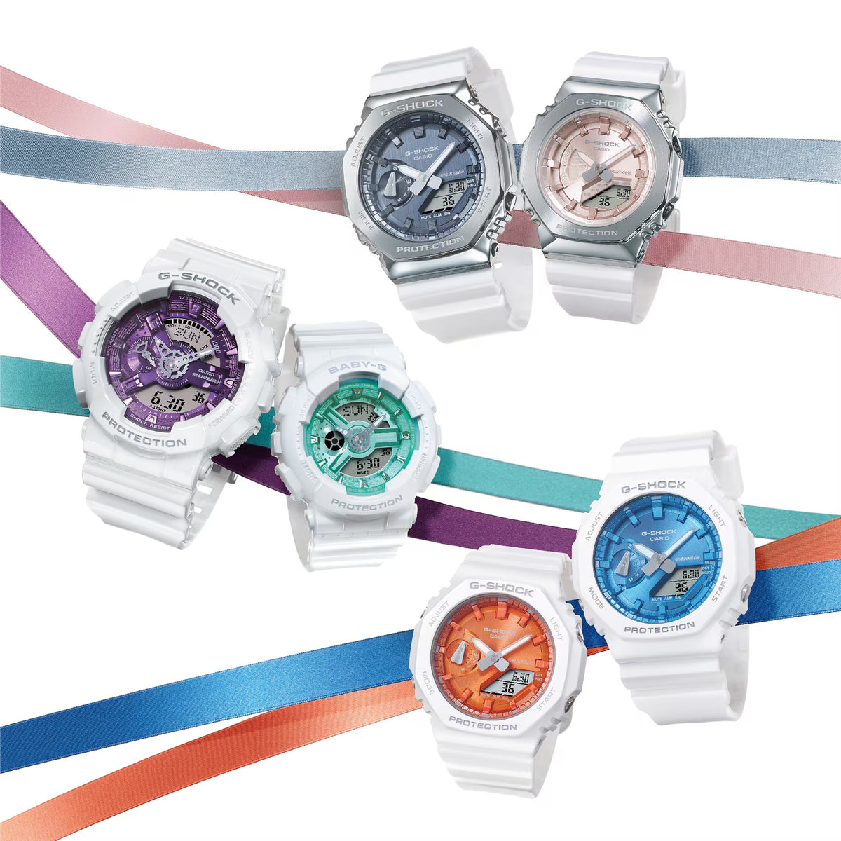 Casio G-Shock GA-110WS-7A Herrenuhr Weiß Violett