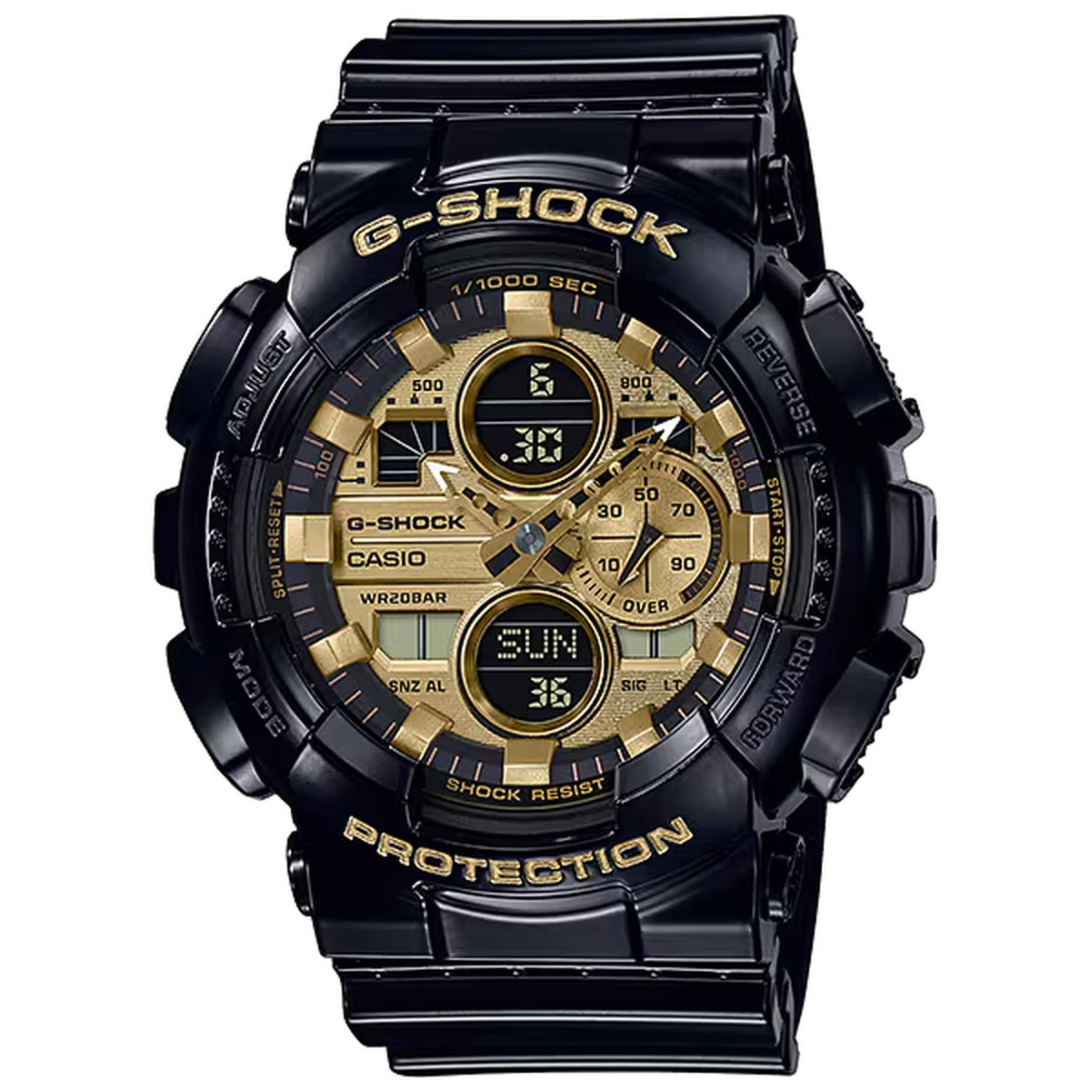 Casio G-Shock GA-140GB-1A1 Herrenuhr Schwarz Gold
