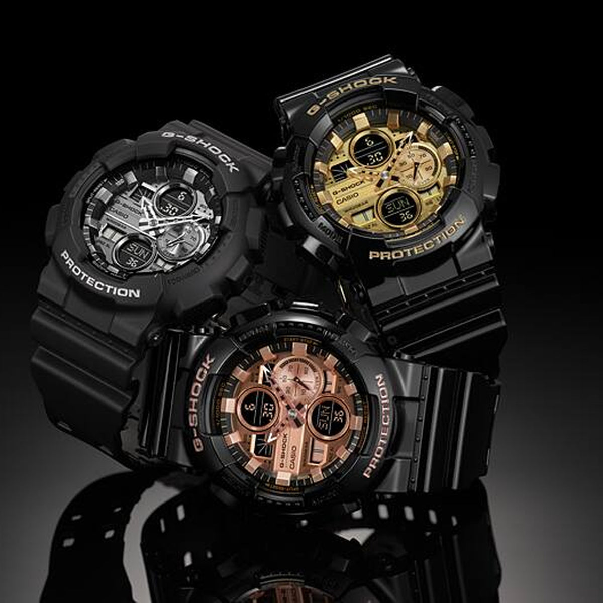 Casio G-Shock GA-140GB-1A1 Herrenuhr Schwarz Gold