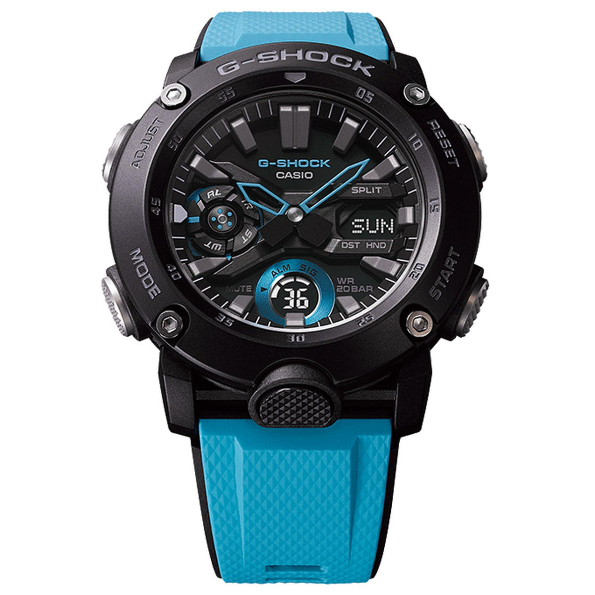 Montre Casio G-Shock GA-2000-1A2 Homme Noir Bleu
