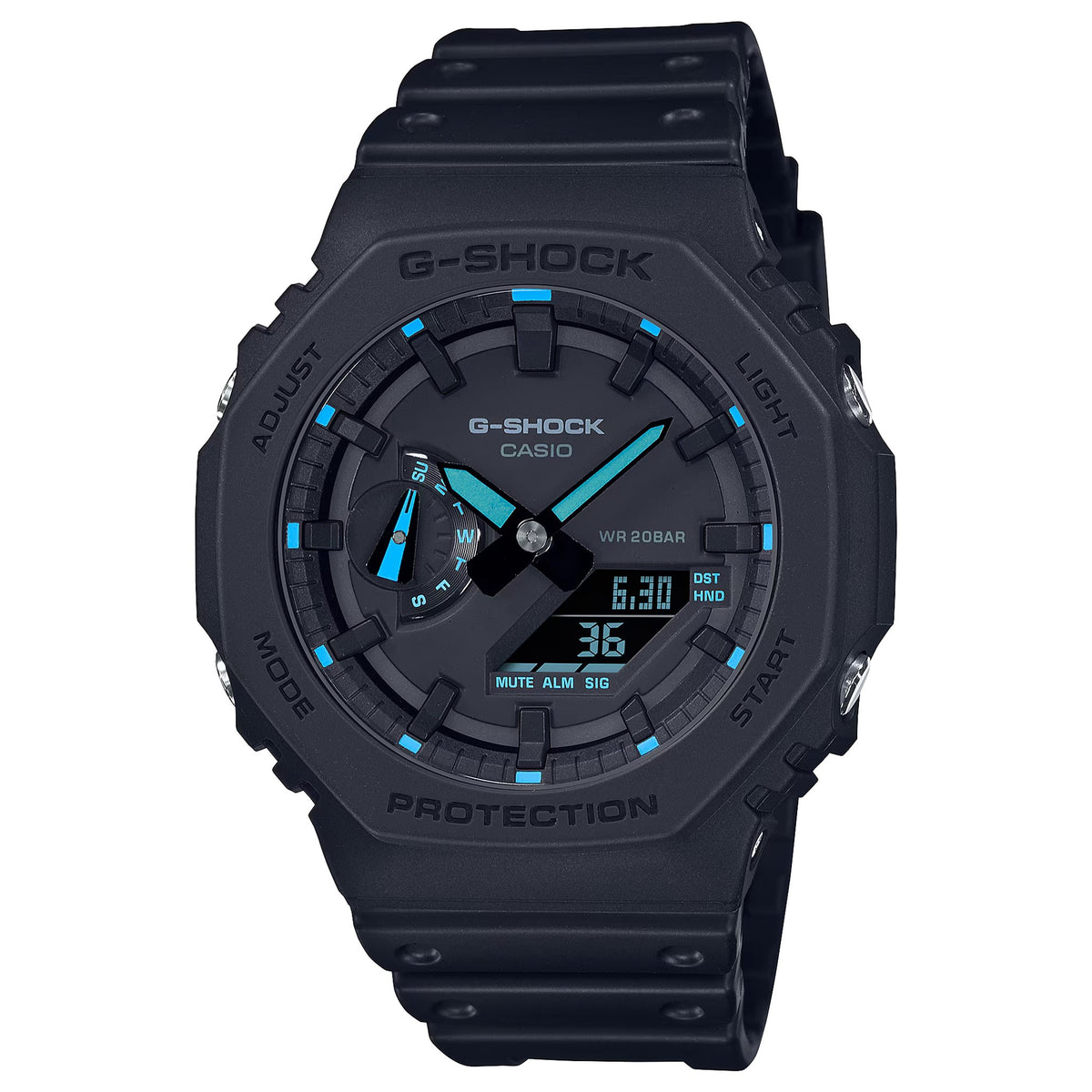 Casio G-Shock GA-2100-1A2 Herrenuhr Schwarz Blau