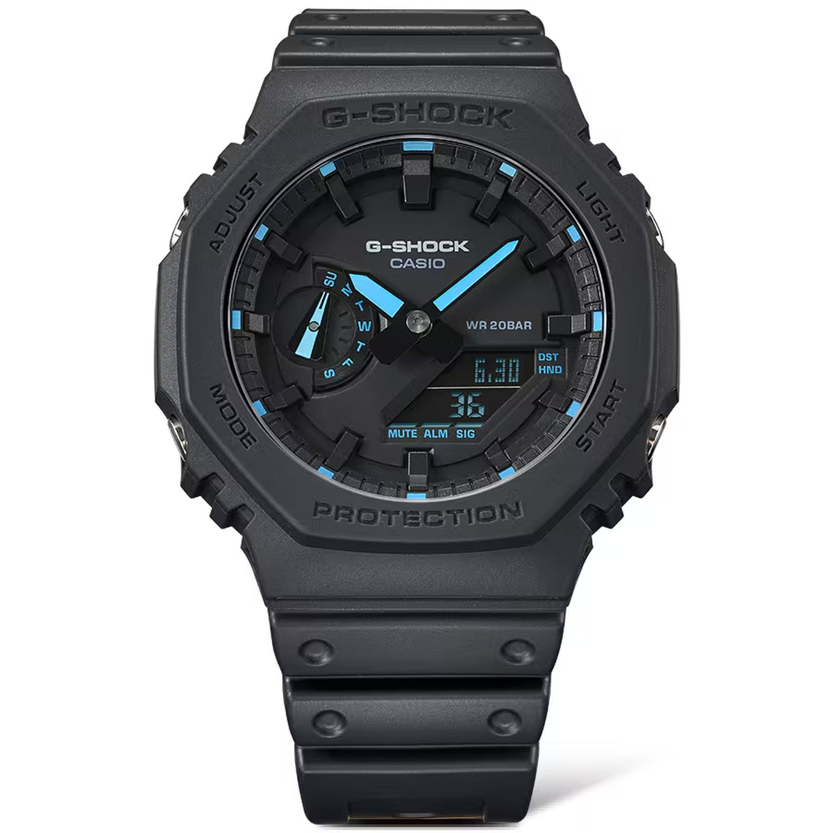 Casio G-Shock GA-2100-1A2 Herrenuhr Schwarz Blau