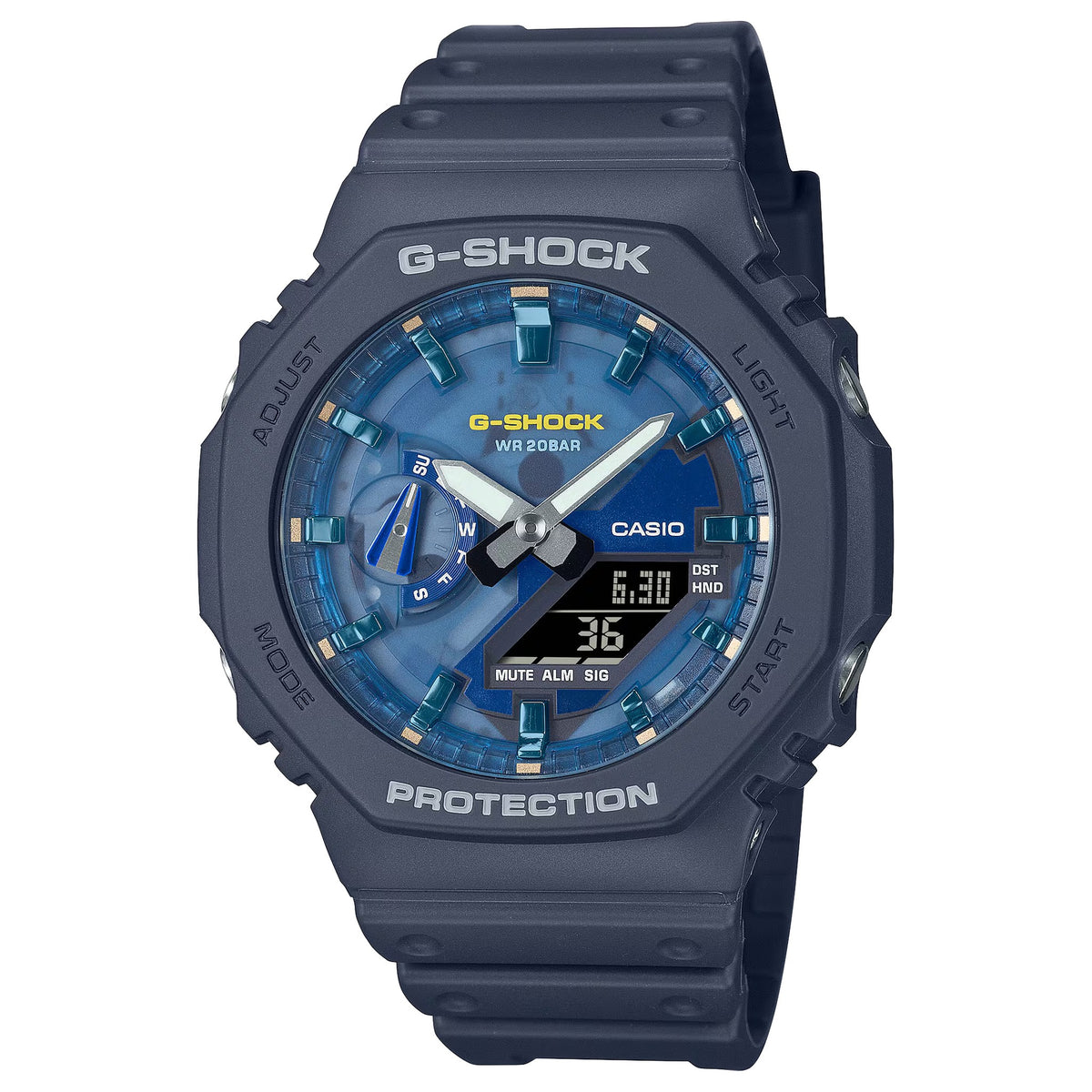 Casio G-Shock GA-2100AS-2A Herrenuhr Grau Blau