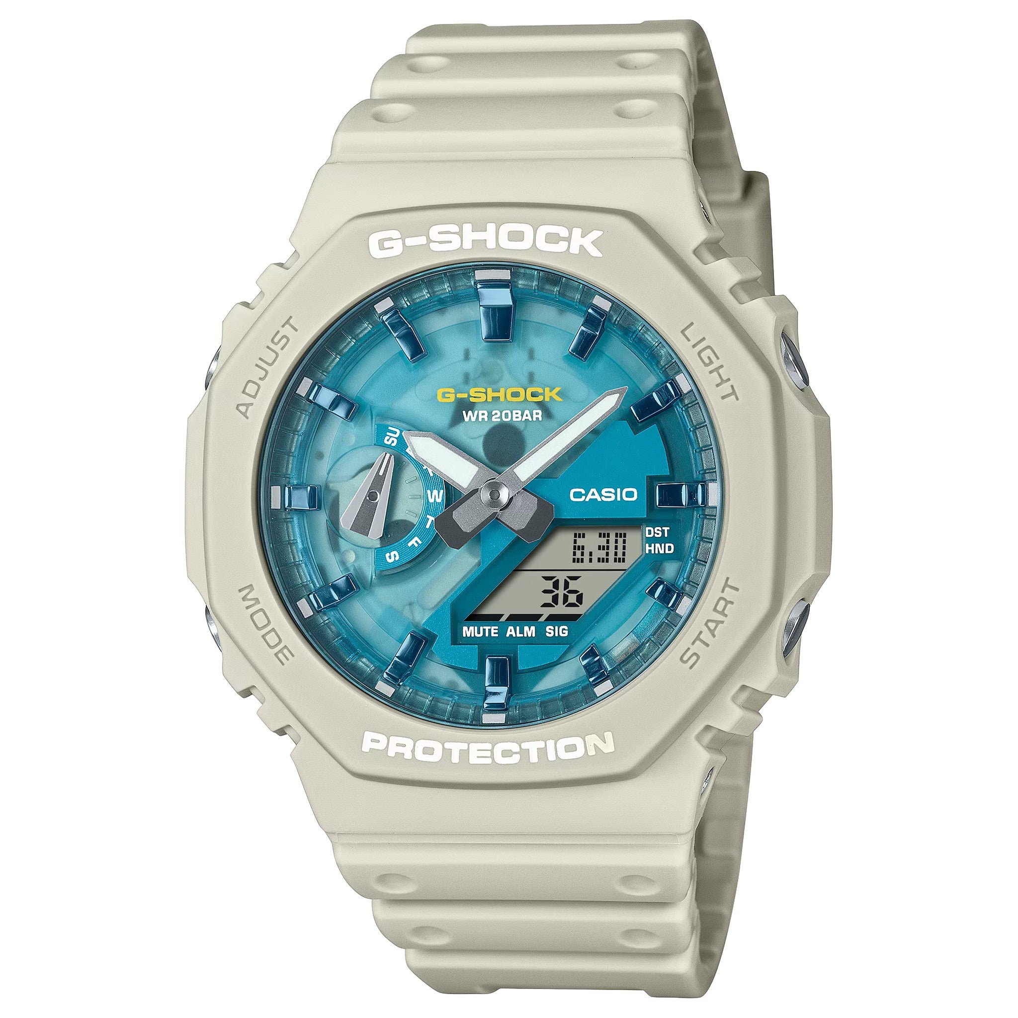 Casio G-Shock GA-2100AS-5A Men's Watch White Blue