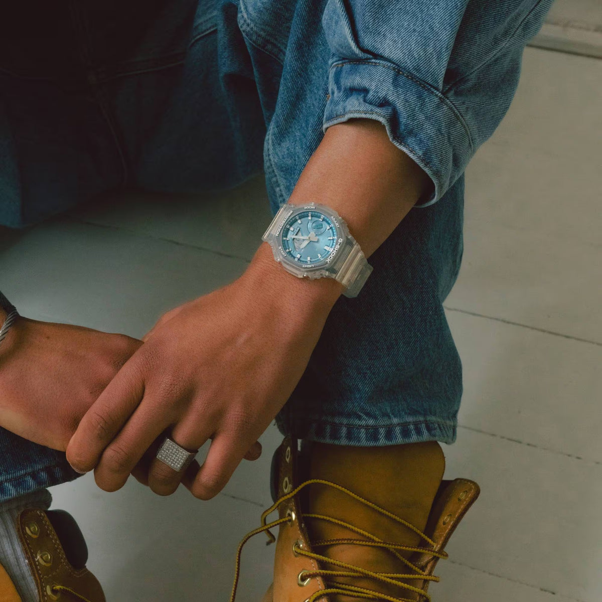 Casio G-Shock GA-2100BM-7A2 Herrenuhr Transparent Blau