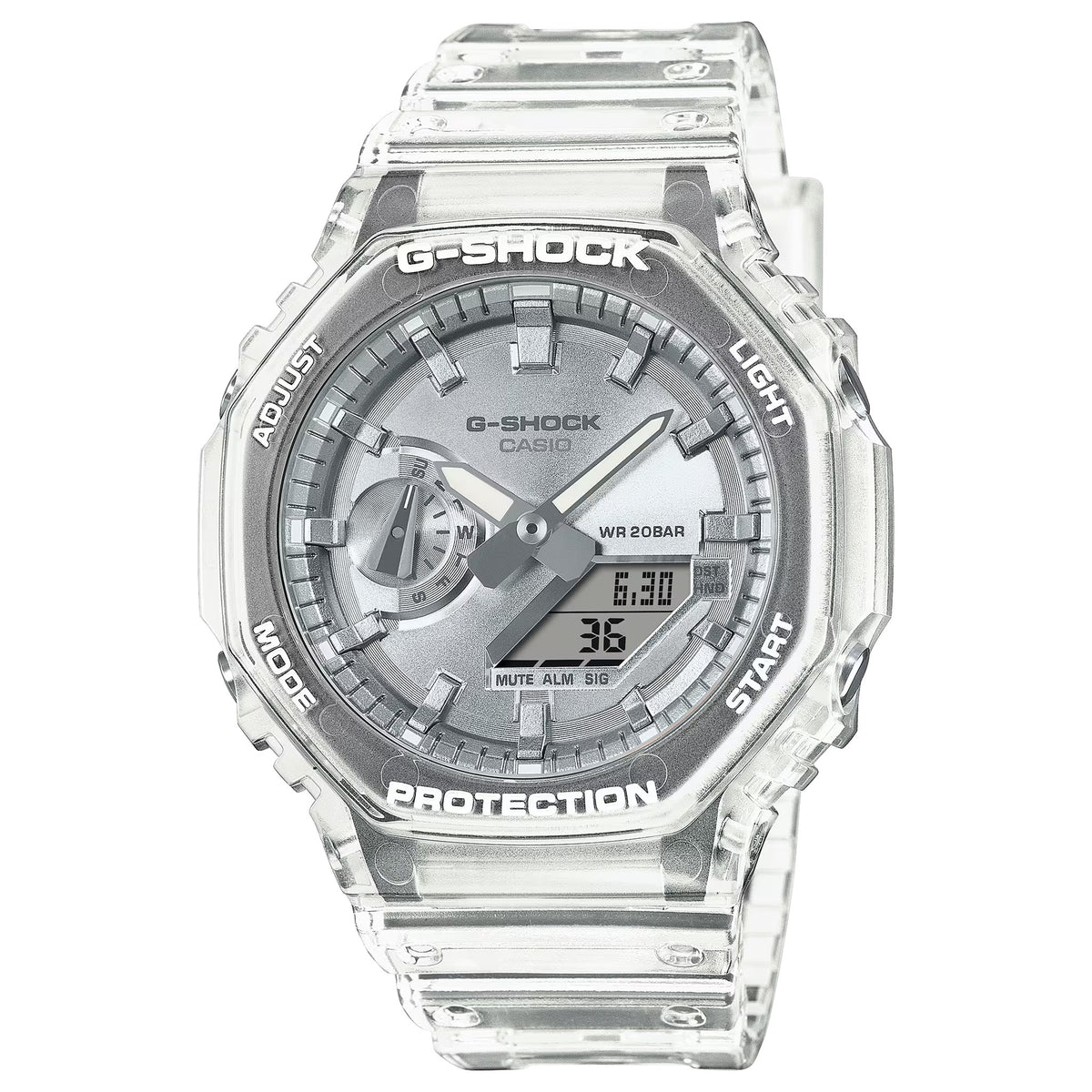 Casio G-Shock GA-2100BM-7A8 Herrenuhr Transparent Silber