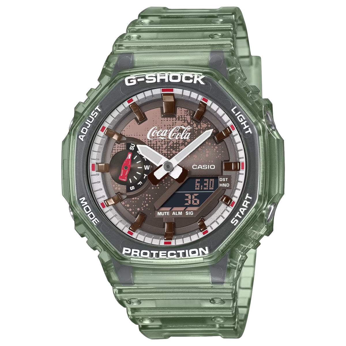 Casio G-Shock GA-2100CC-3A Herrenuhr Grün Grau Coca-Cola