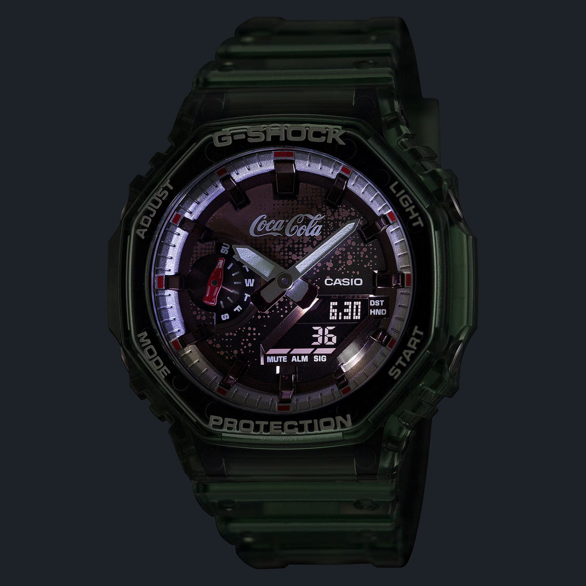 Casio G-Shock GA-2100CC-3A Herrenuhr Grün Grau Coca-Cola