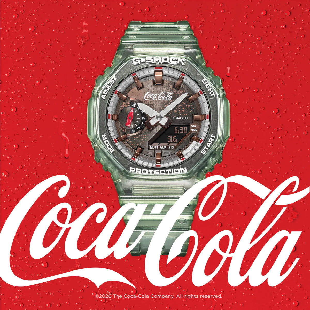 Casio G-Shock GA-2100CC-3A Herrenuhr Grün Grau Coca-Cola